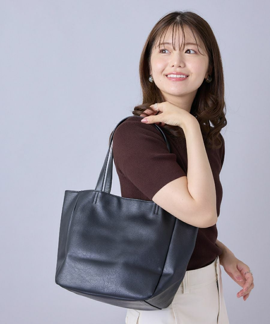 Legato Largo トートバッグ 多収納 A5 スモーキーシボフェイクレザー LU-H0905