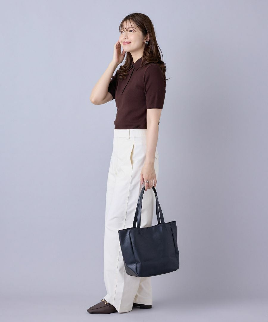 Legato Largo トートバッグ 多収納 A5 スモーキーシボフェイクレザー LU-H0905