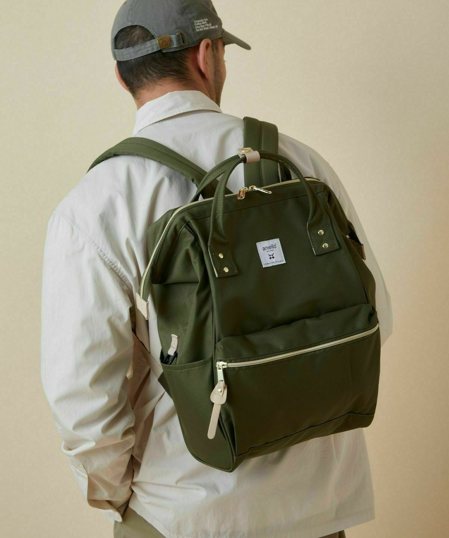 anello リュック バックパック 口金 撥水 多収納 PC収納 ﾘﾌﾟﾘｰﾌﾞ A4 CROSS BOTTLE ATB0193R