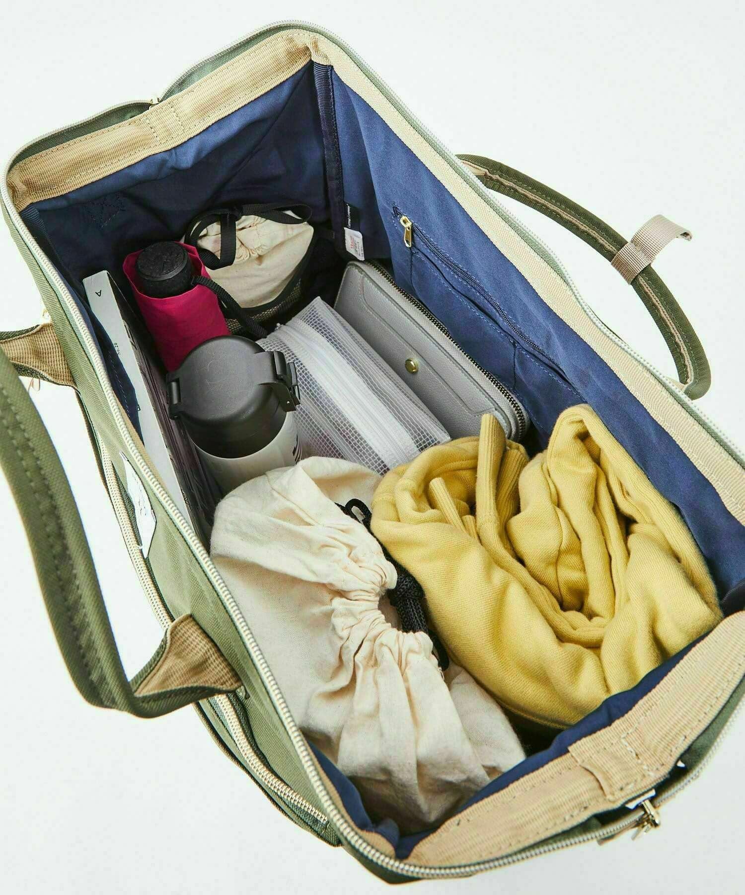 anello ボストンバッグ 口金 撥水 多収納 2WAY ﾘﾌﾟﾘｰﾌﾞ 拡張 A4 CROSS BOTTLE ATC3333R