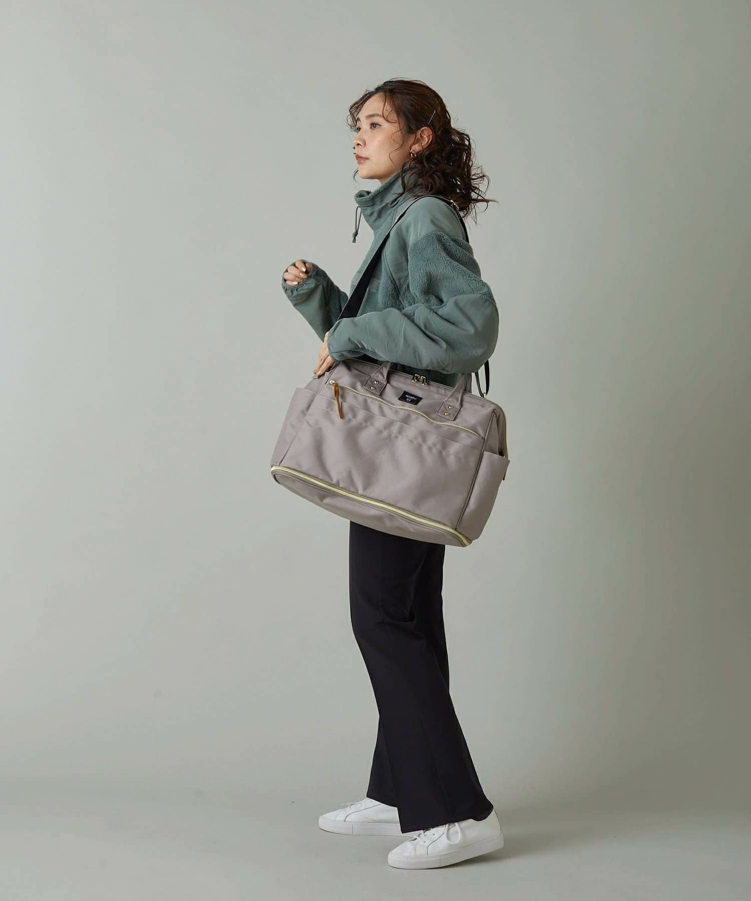 anello ボストンバッグ 口金 撥水 多収納 2WAY ﾘﾌﾟﾘｰﾌﾞ 拡張 A4 CROSS BOTTLE ATC3333R