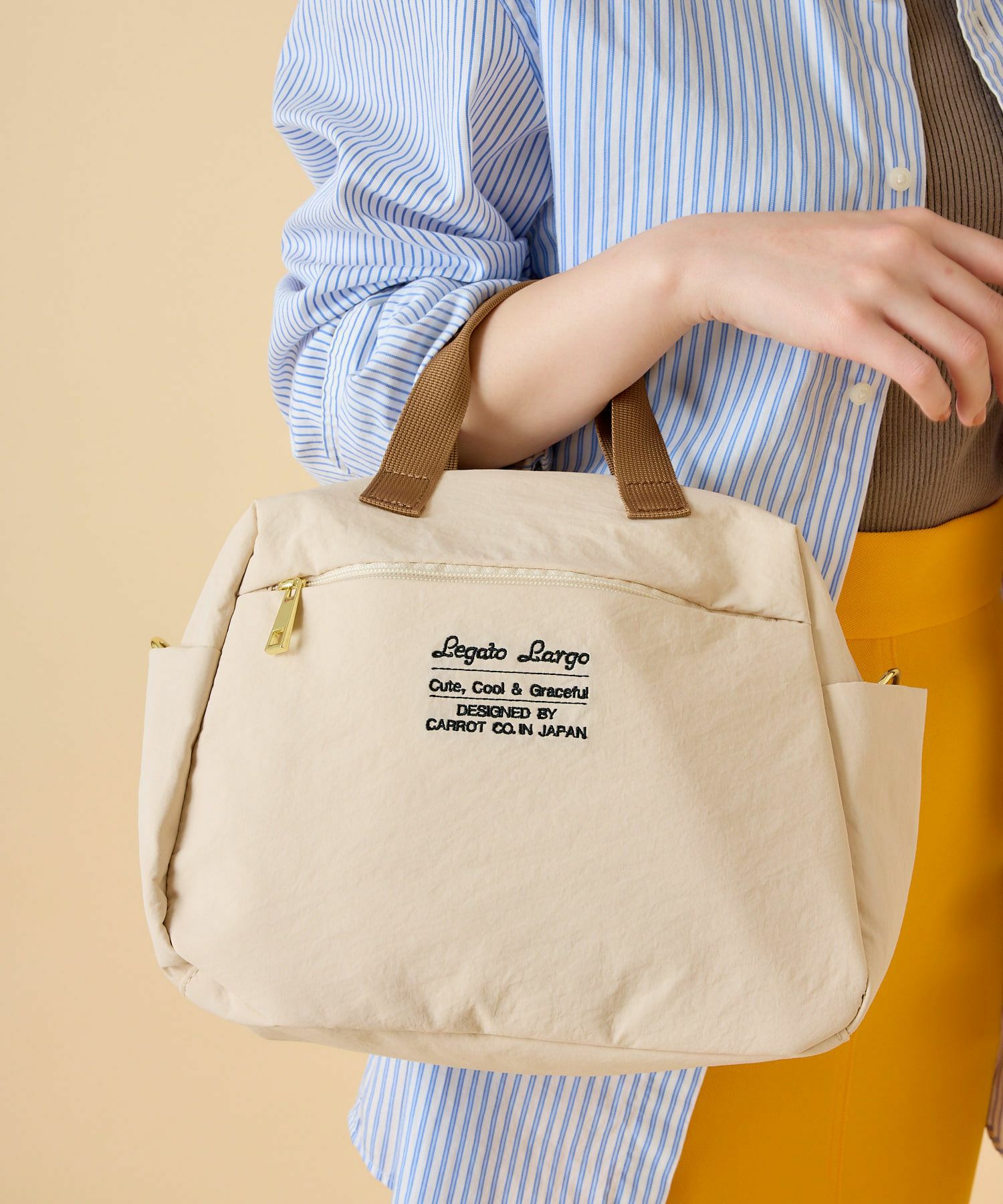 Legato Largo ボストンバッグ 洗濯可能 2WAY 多収納 A5 洗えるかばん LT-E1333