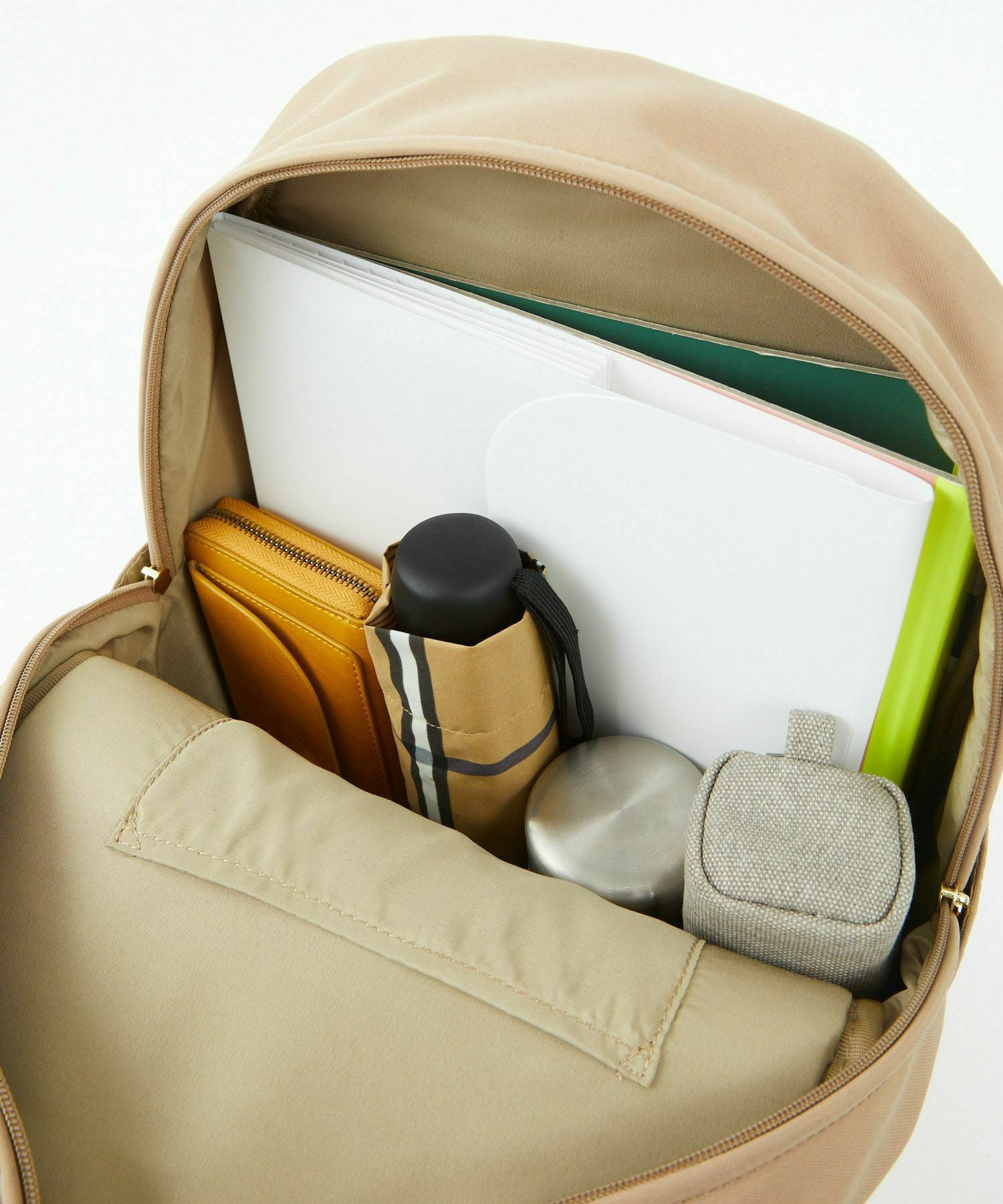 Legato Largo リュック バックパック 撥水 多収納 A4 撥水加工コットン調ポリ LT-G1094