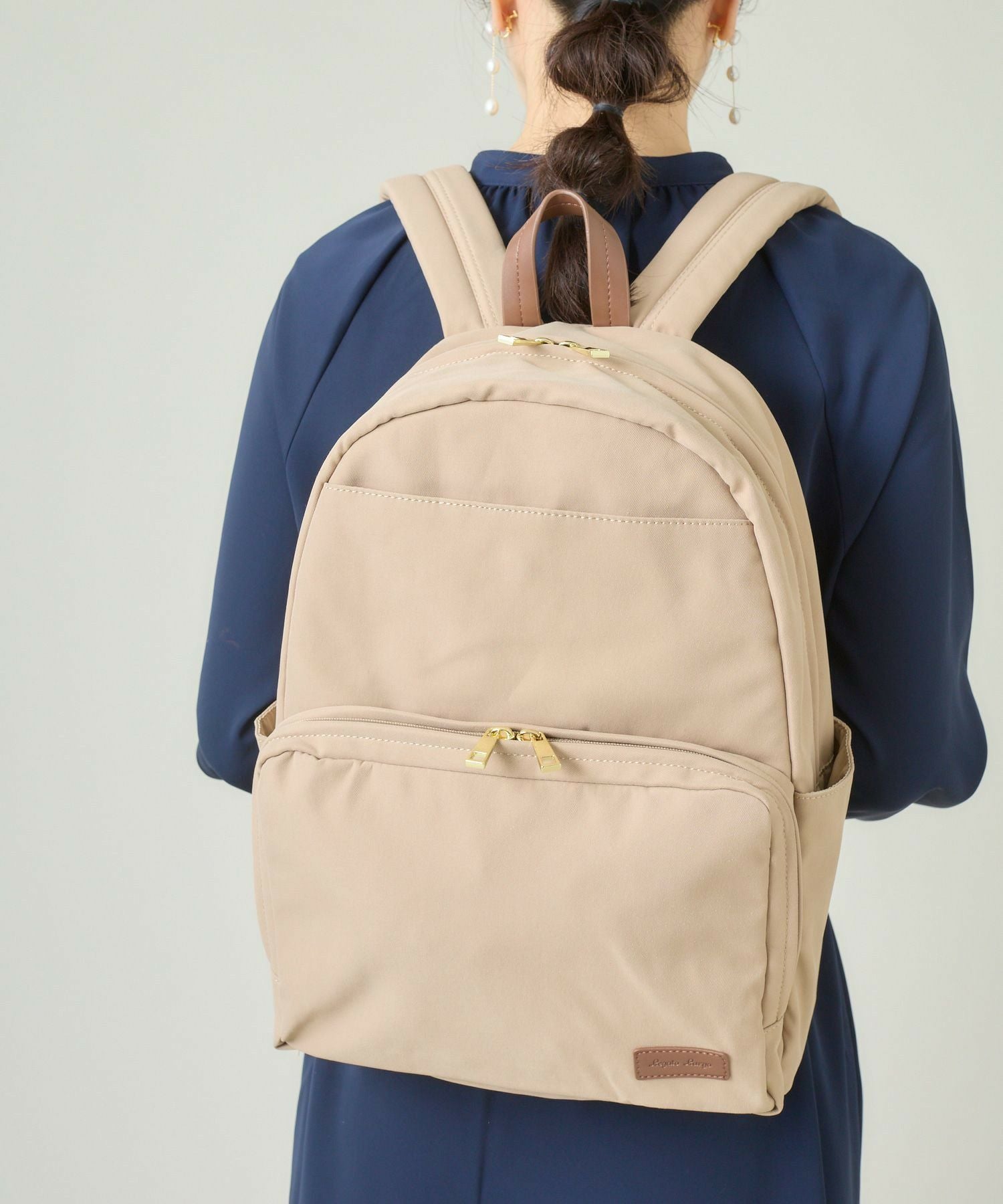 Legato Largo リュック バックパック 撥水 多収納 A4 撥水加工コットン調ポリ LT-G1094