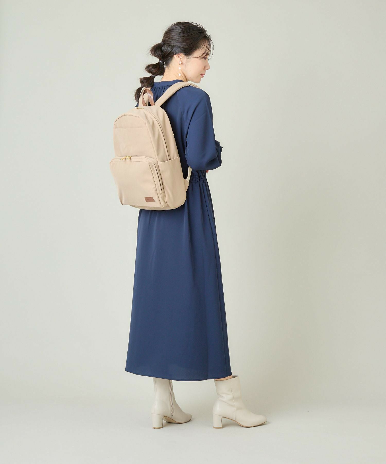 Legato Largo リュック バックパック 撥水 多収納 A4 撥水加工コットン調ポリ LT-G1094