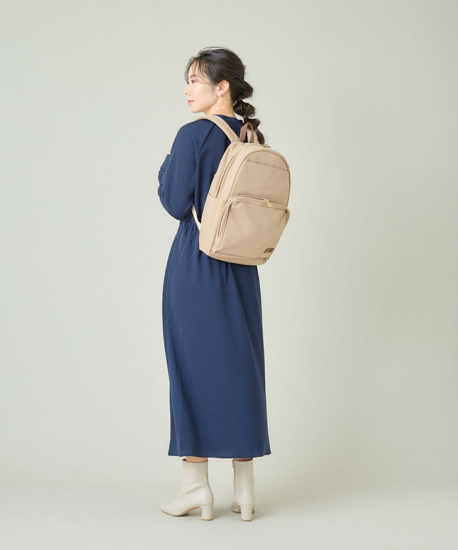 Legato Largo リュック バックパック 撥水 多収納 A4 撥水加工コットン調ポリ LT-G1094