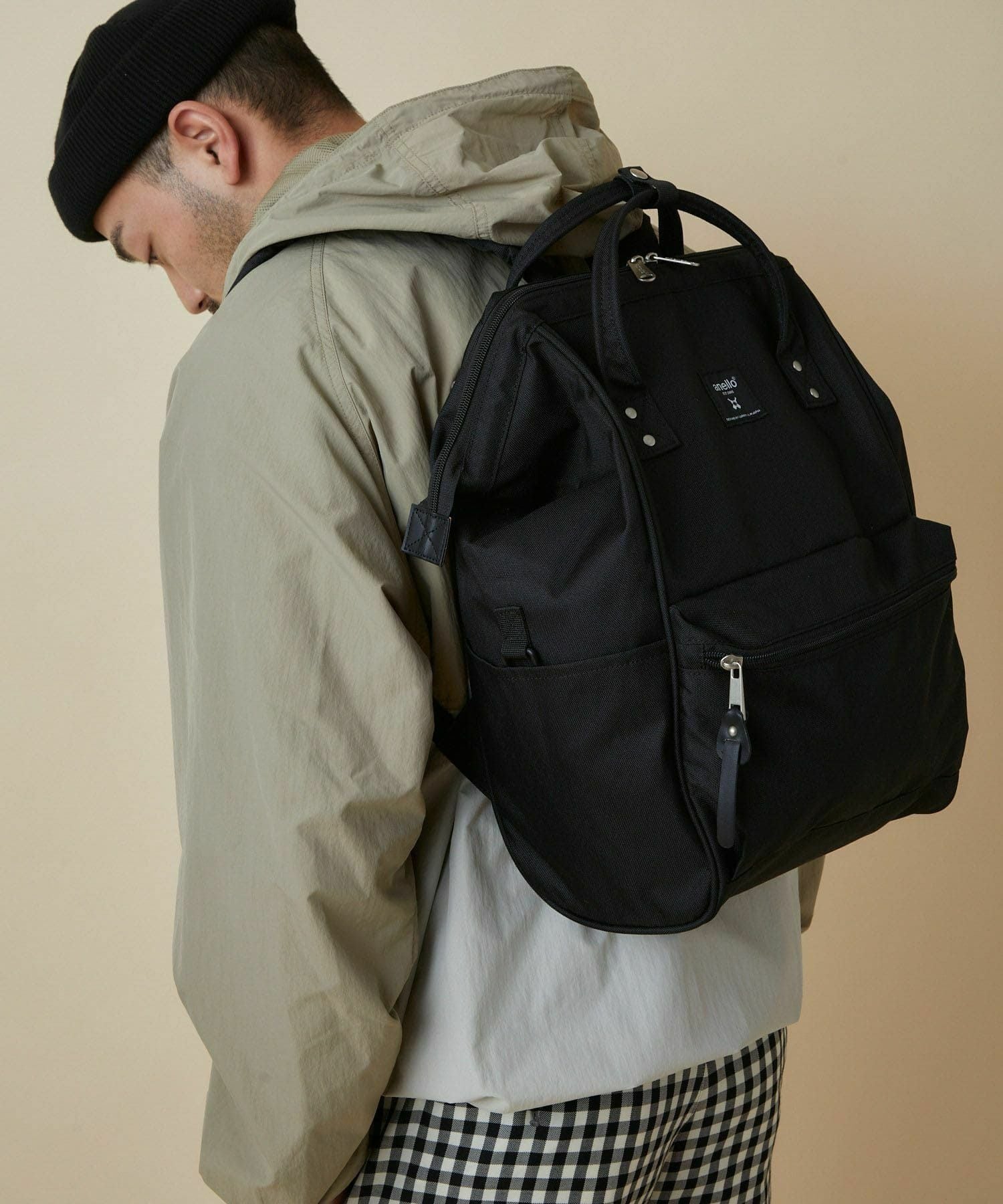 anello リュック バックパック 口金 撥水 多収納 PC収納 ﾘﾌﾟﾘｰﾌﾞ A4 CROSS BOTTLE ASS003R