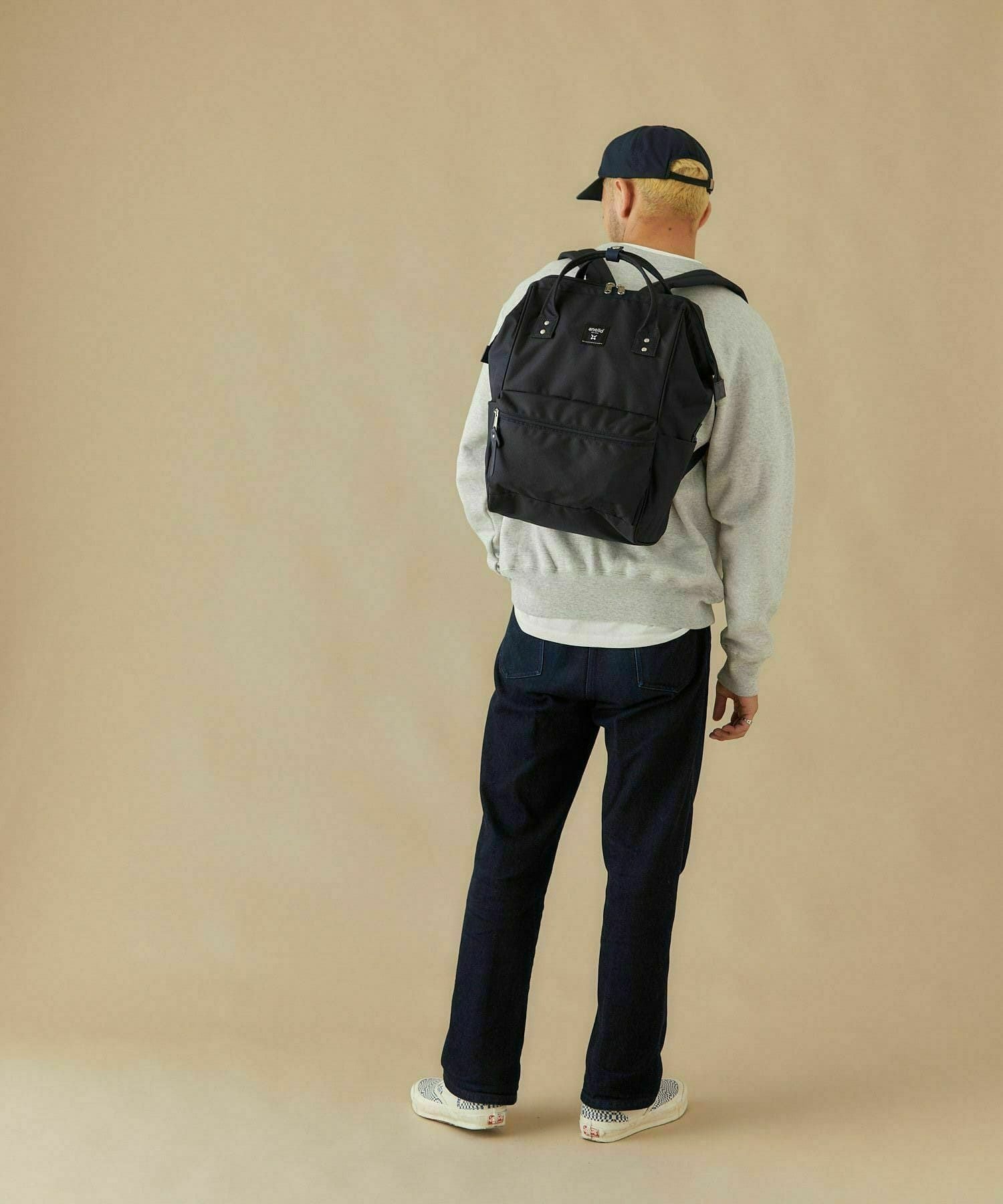 anello リュック バックパック 口金 撥水 多収納 PC収納 ﾘﾌﾟﾘｰﾌﾞ A4 CROSS BOTTLE ASS003R