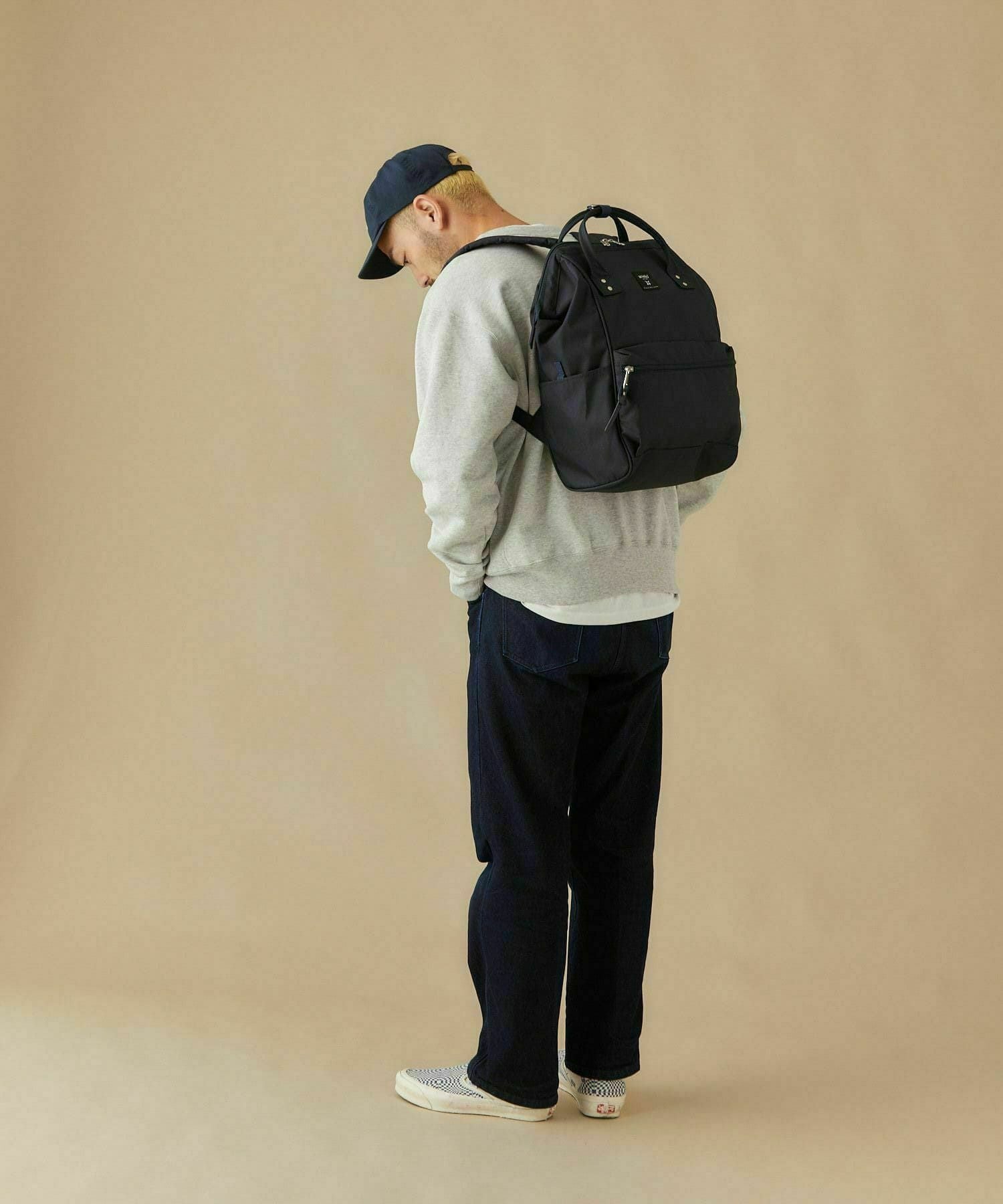 anello リュック バックパック 口金 撥水 多収納 PC収納 ﾘﾌﾟﾘｰﾌﾞ A4 CROSS BOTTLE ASS003R