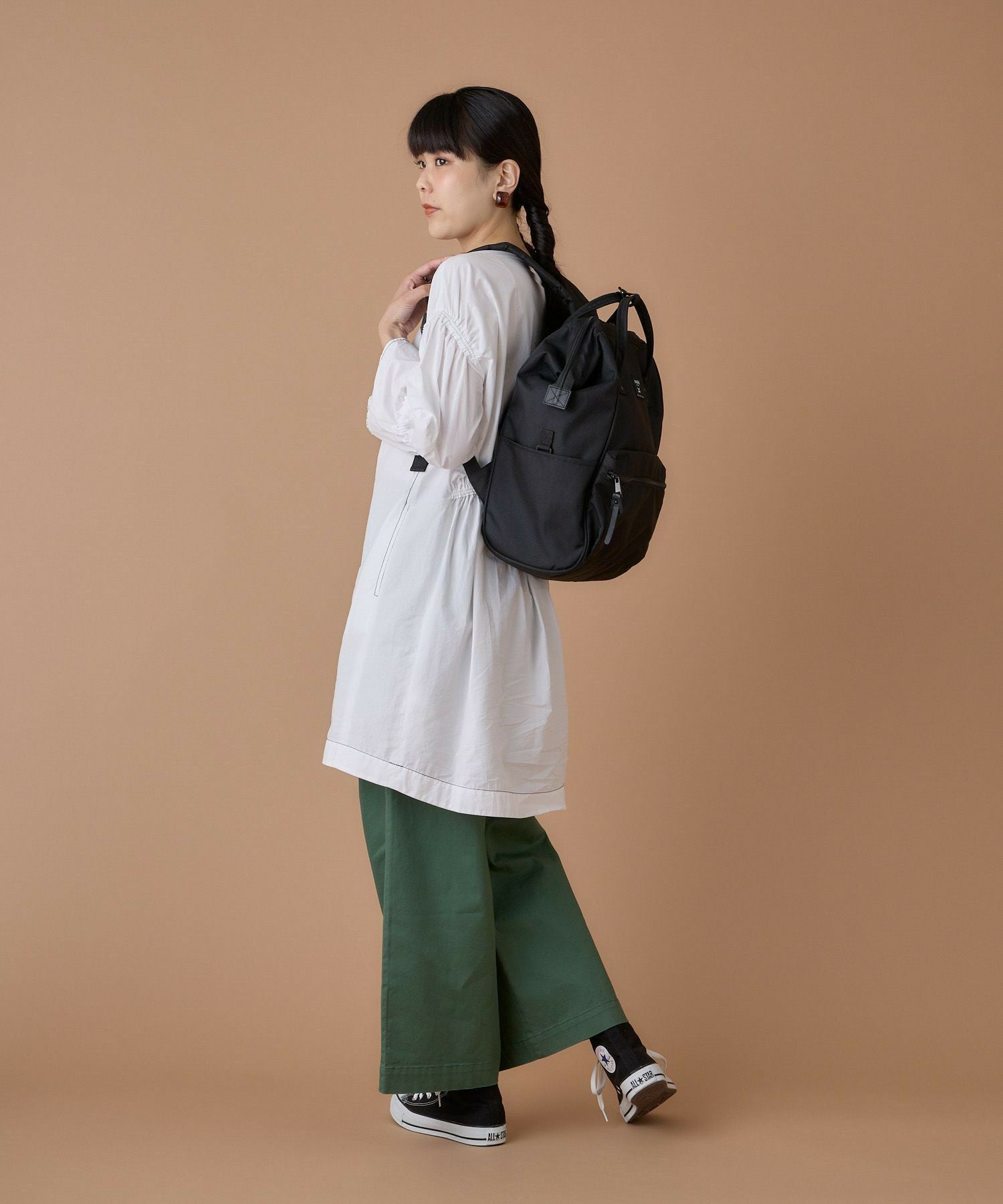 anello リュック バックパック 口金 撥水 多収納 PC収納 ﾘﾌﾟﾘｰﾌﾞ A4 CROSS BOTTLE ASS003R