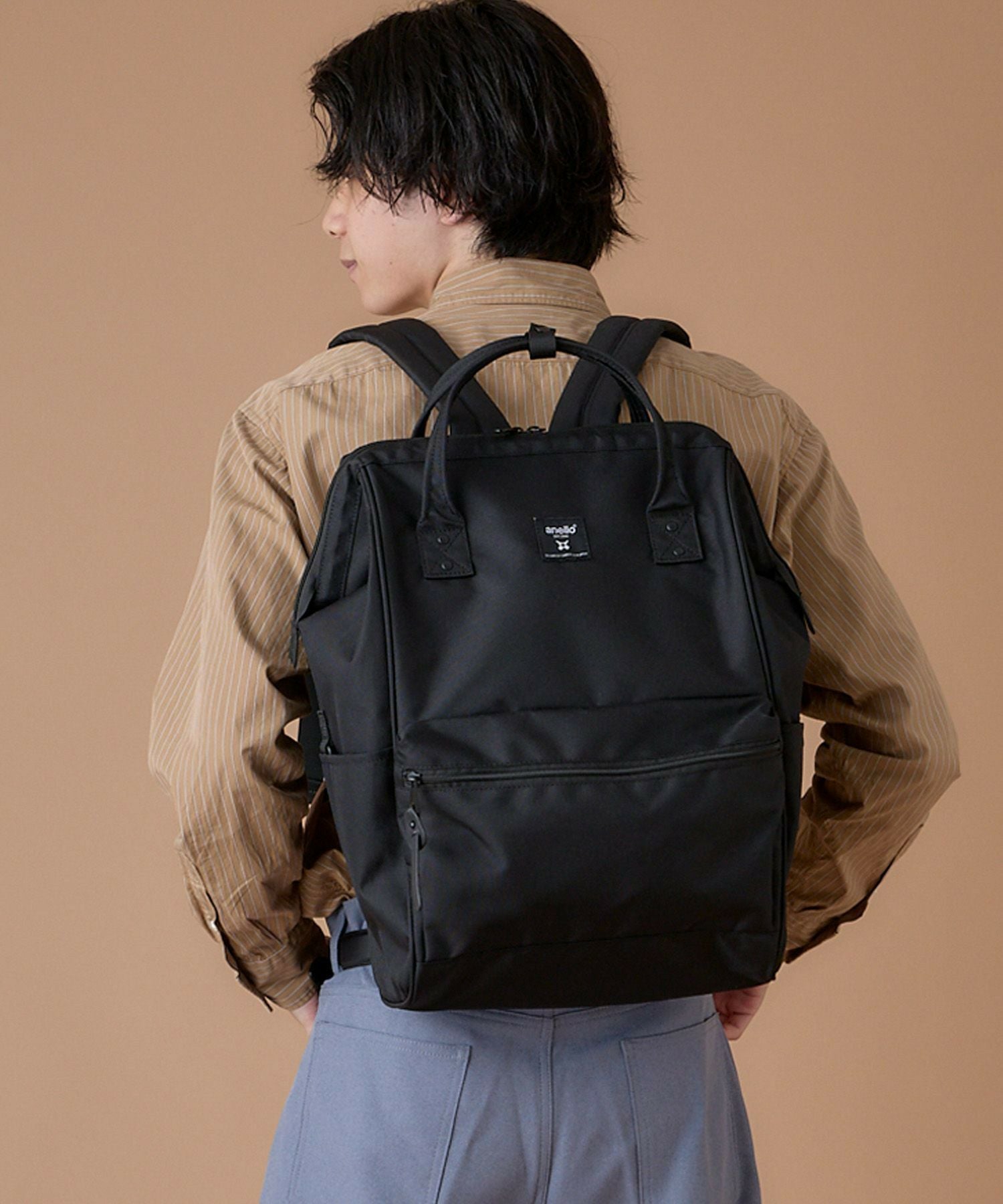 anello リュック バックパック 口金 撥水 多収納 PC収納 ﾘﾌﾟﾘｰﾌﾞ A4 CROSS BOTTLE ASS005R