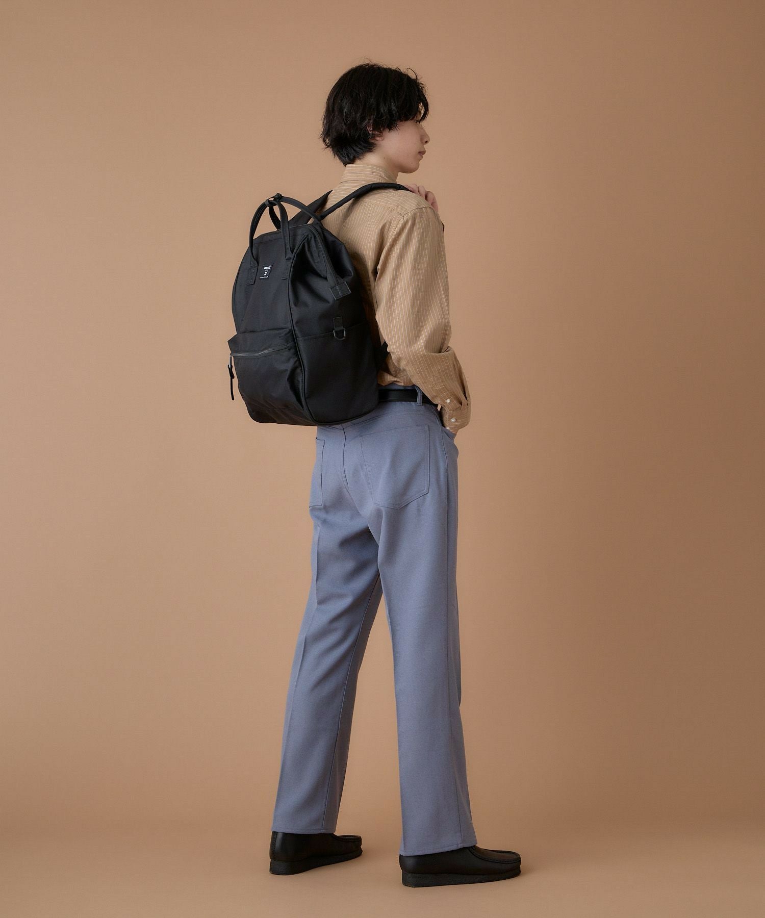 anello リュック バックパック 口金 撥水 多収納 PC収納 ﾘﾌﾟﾘｰﾌﾞ A4 CROSS BOTTLE ASS005R