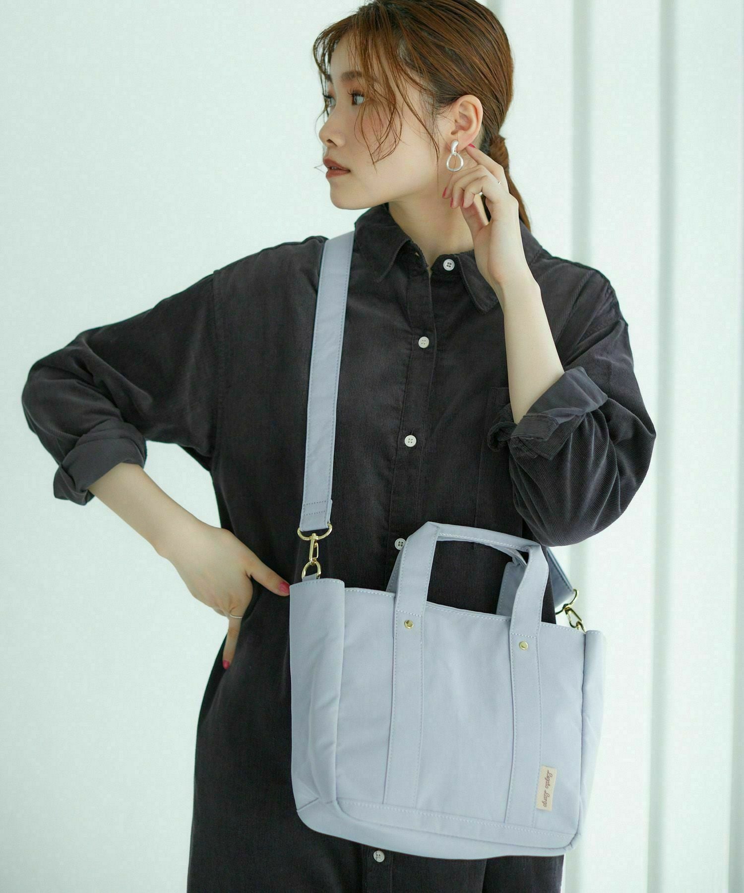 Legato Largo ショルダーバッグ 2WAY 撥水 時短 多収納 A5 撥水加工コットン調ポリ LT-F2051