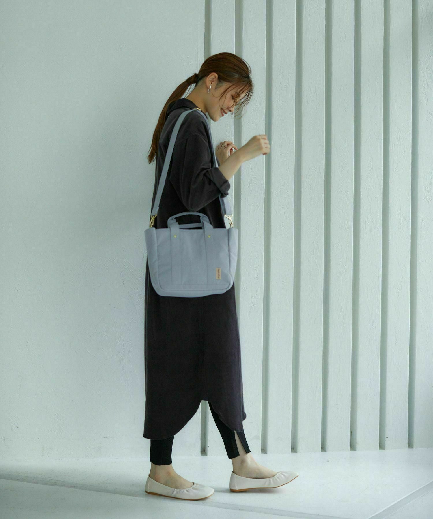 Legato Largo ショルダーバッグ 2WAY 撥水 時短 多収納 A5 撥水加工コットン調ポリ LT-F2051