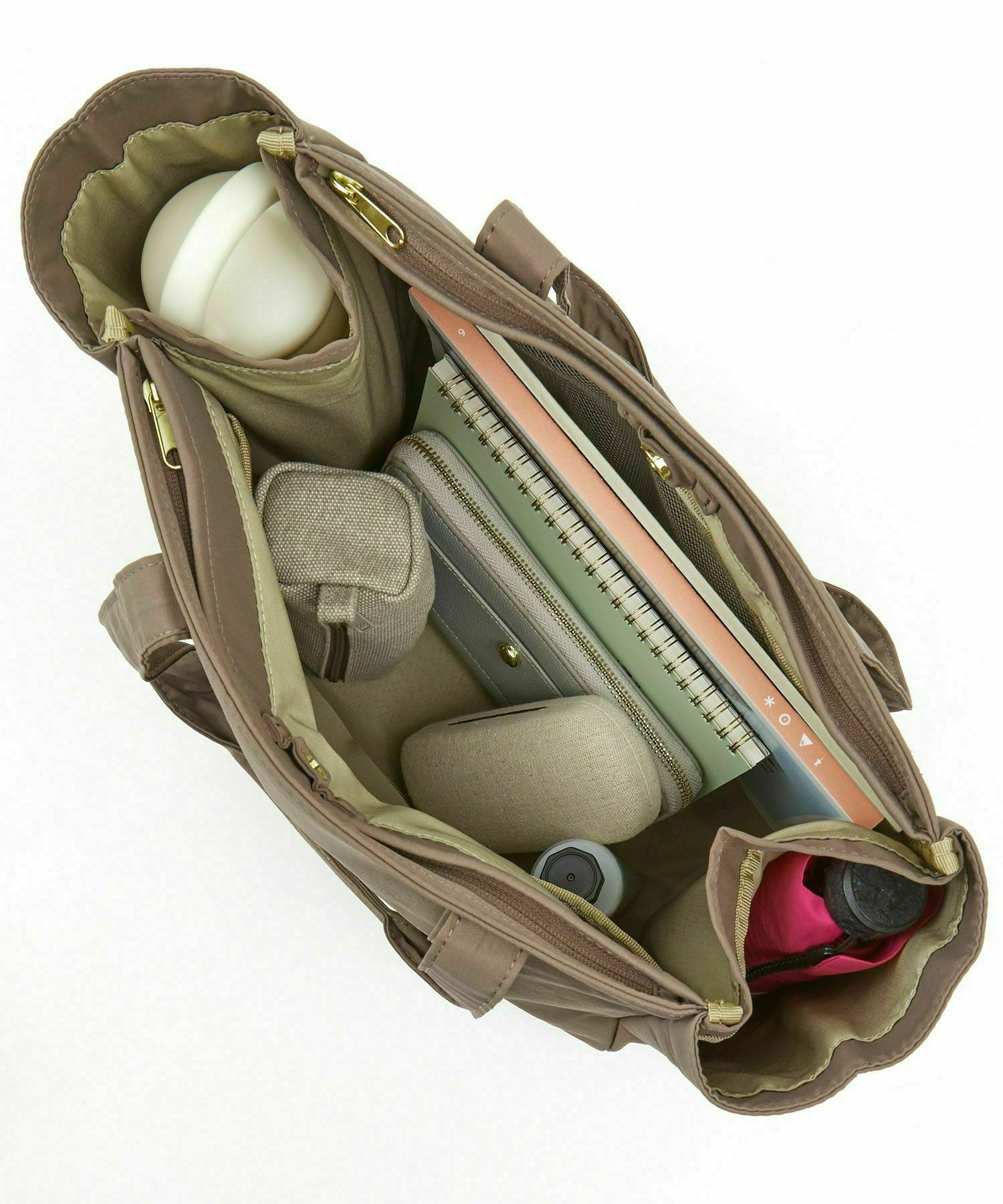 Legato Largo トートバッグ 撥水 時短 多収納 A4 撥水加工コットン調ポリ LT-F2052