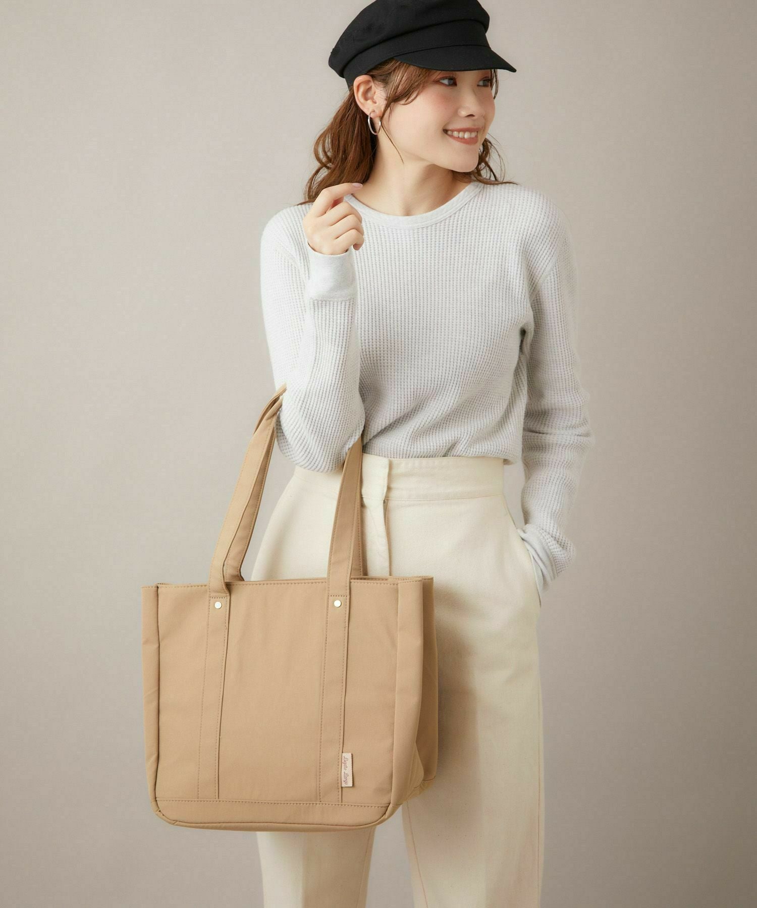 Legato Largo トートバッグ 撥水 時短 多収納 A4 撥水加工コットン調ポリ LT-F2052