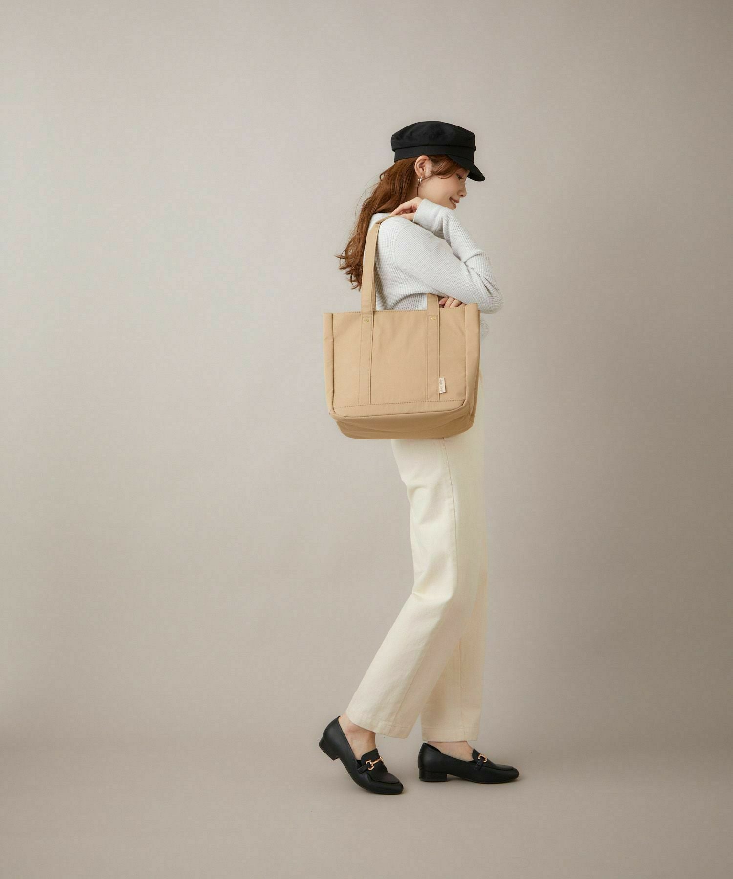 Legato Largo トートバッグ 撥水 時短 多収納 A4 撥水加工コットン調ポリ LT-F2052