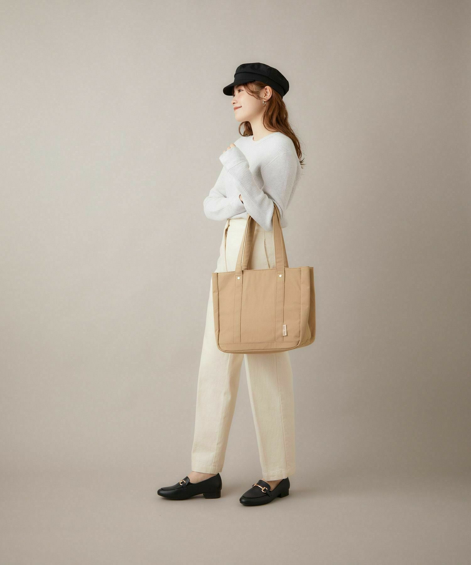 Legato Largo トートバッグ 撥水 時短 多収納 A4 撥水加工コットン調ポリ LT-F2052