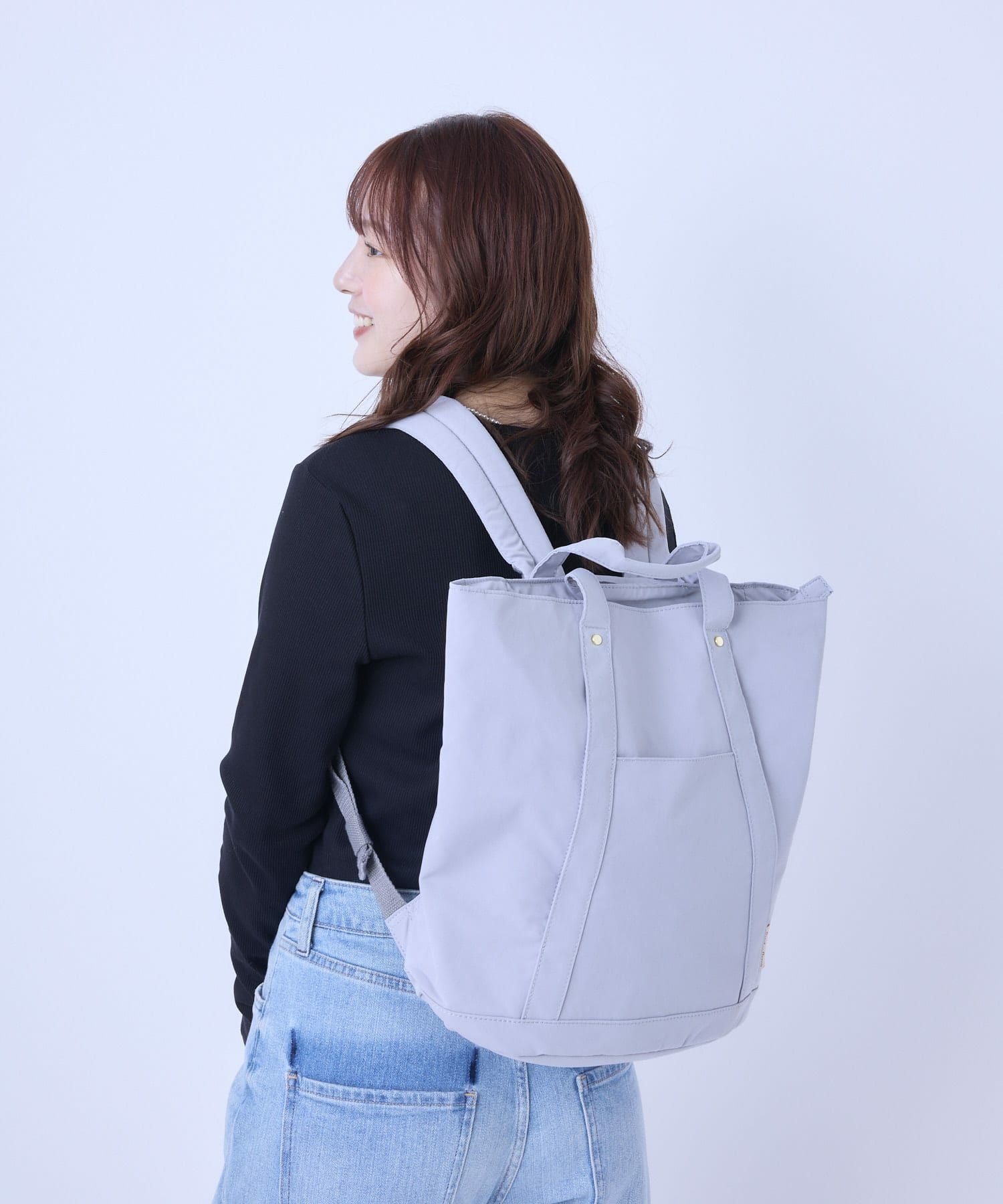 Legato Largo リュック バックパック 撥水 時短 多収納 A4 撥水加工コットン調ポリ LT-F2053