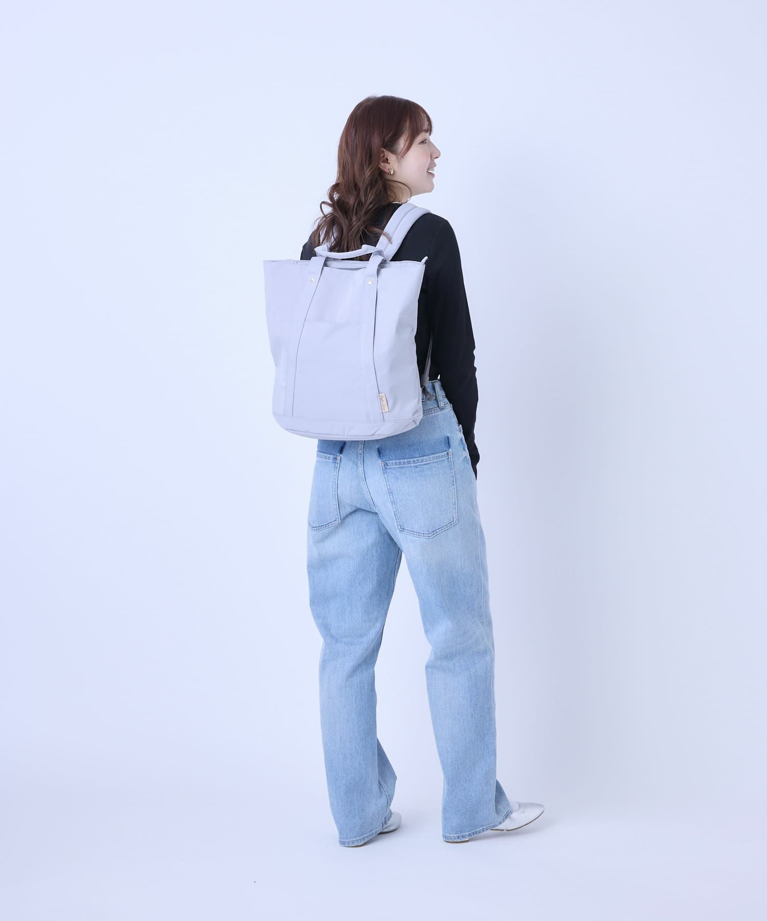 Legato Largo リュック バックパック 撥水 時短 多収納 A4 撥水加工コットン調ポリ LT-F2053