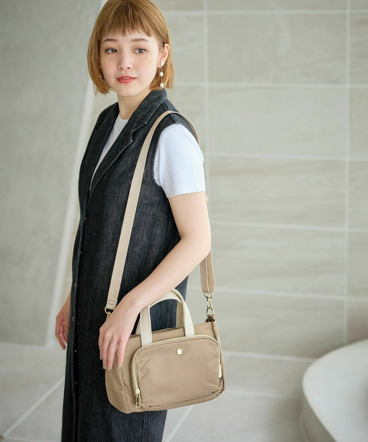 Legato Largo ショルダーバッグ 撥水 2WAY 財布機能 A5 撥水ツイルナイロン LT-E1542