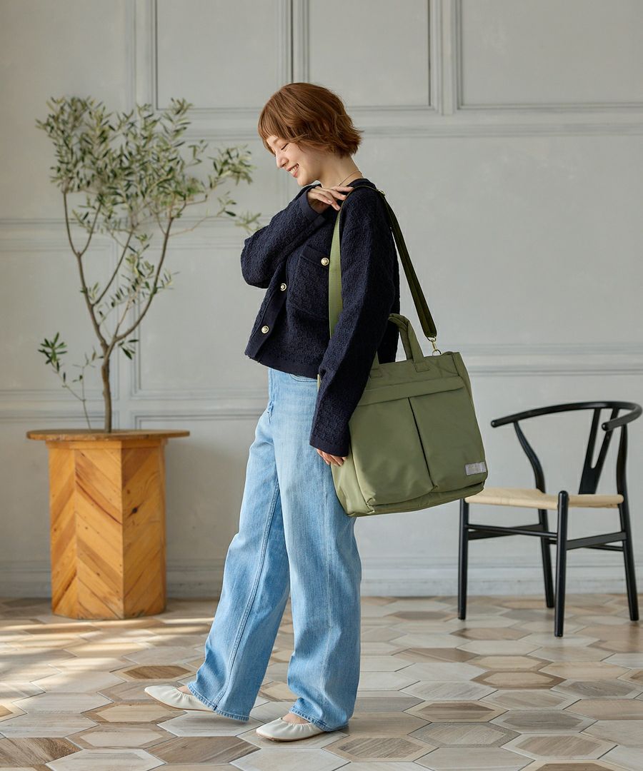 Legato Largo トートバッグ 撥水 2WAY 多収納 A4 キレカジ撥水ポリエステル LT-X0112