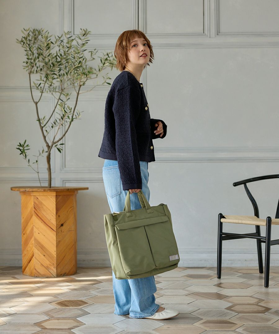 Legato Largo トートバッグ 撥水 2WAY 多収納 A4 キレカジ撥水ポリエステル LT-X0112