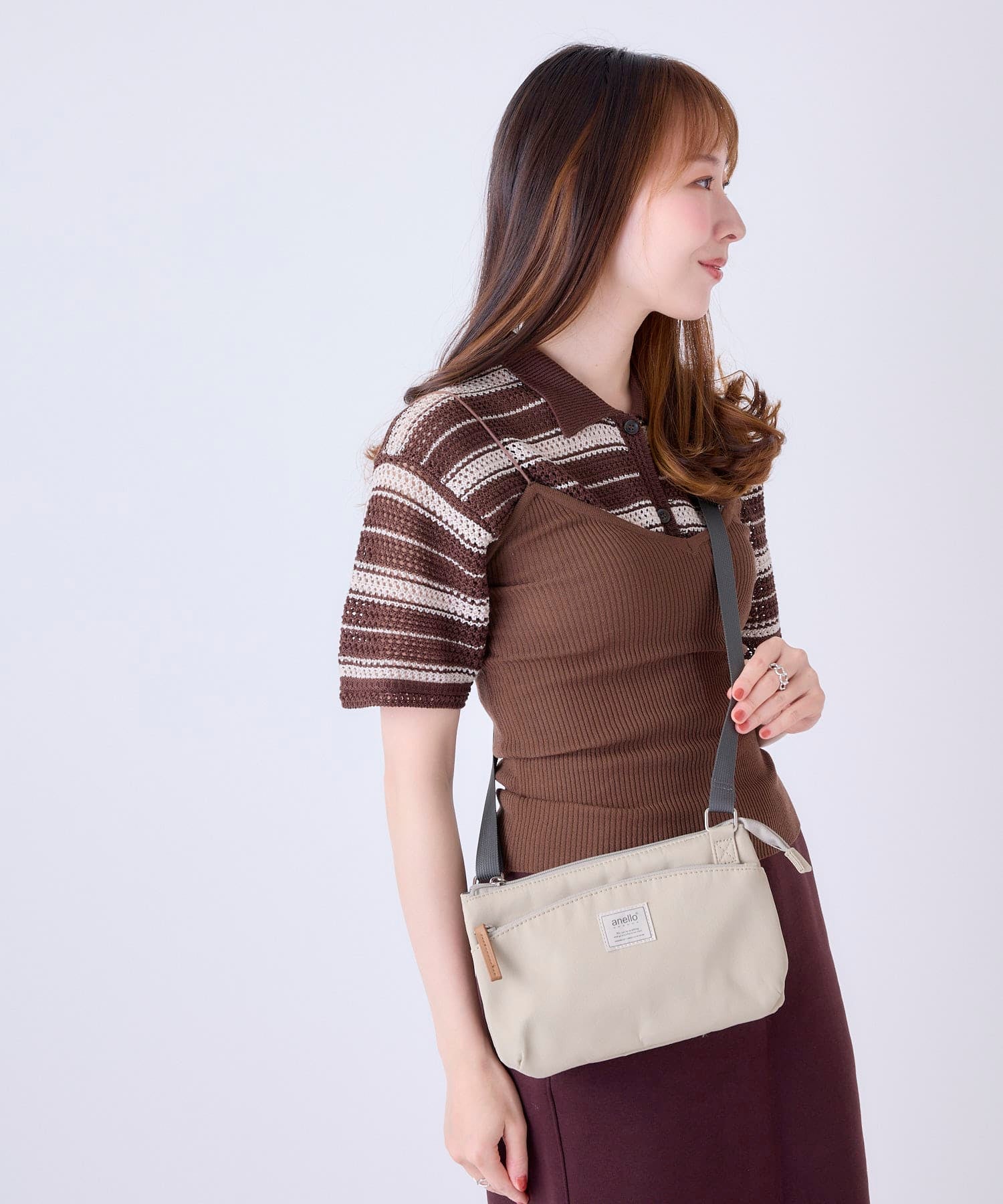 anello GRANDE ショルダーバッグ 軽量 多収納 mini motte GHM0556