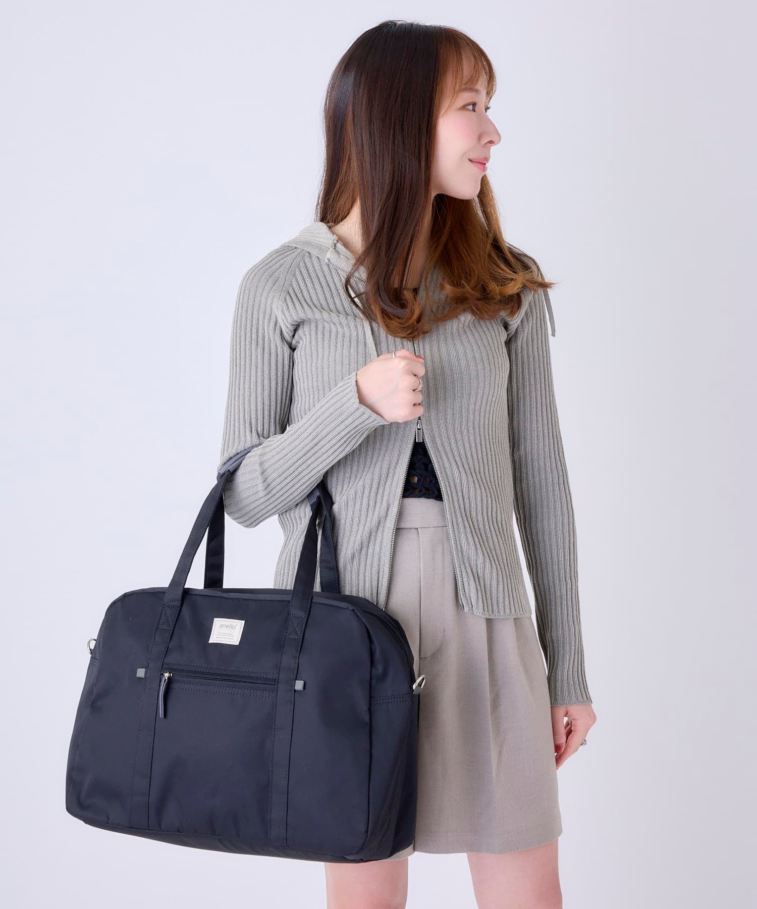 anello GRANDE ボストンバッグ 軽量 多収納 2WAY A4 motte GHM0558