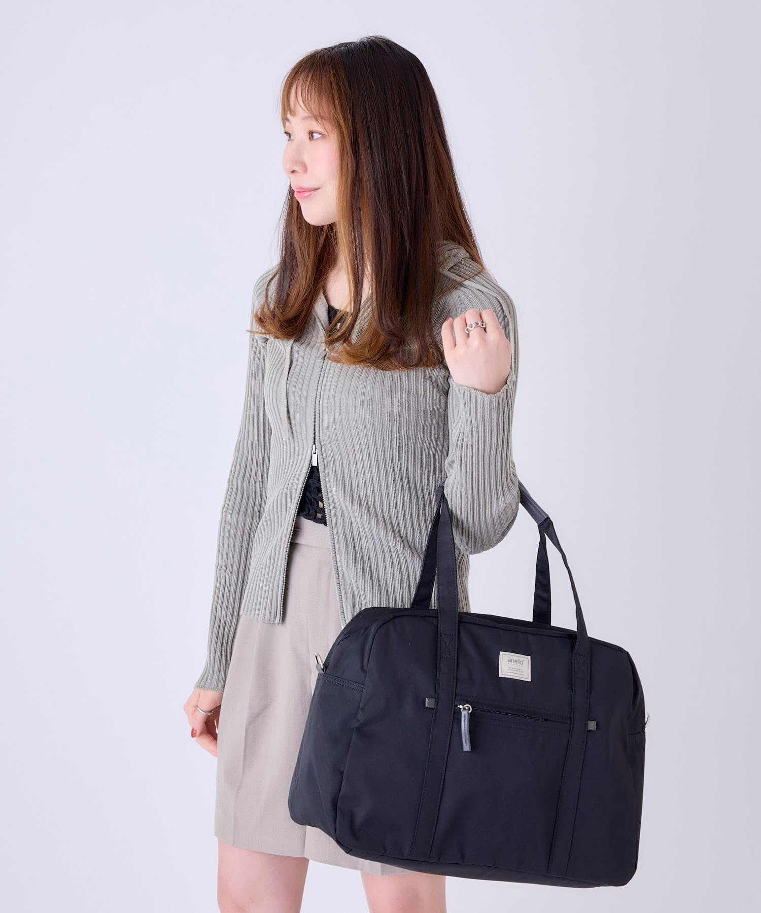 anello GRANDE ボストンバッグ 軽量 多収納 2WAY A4 motte GHM0558