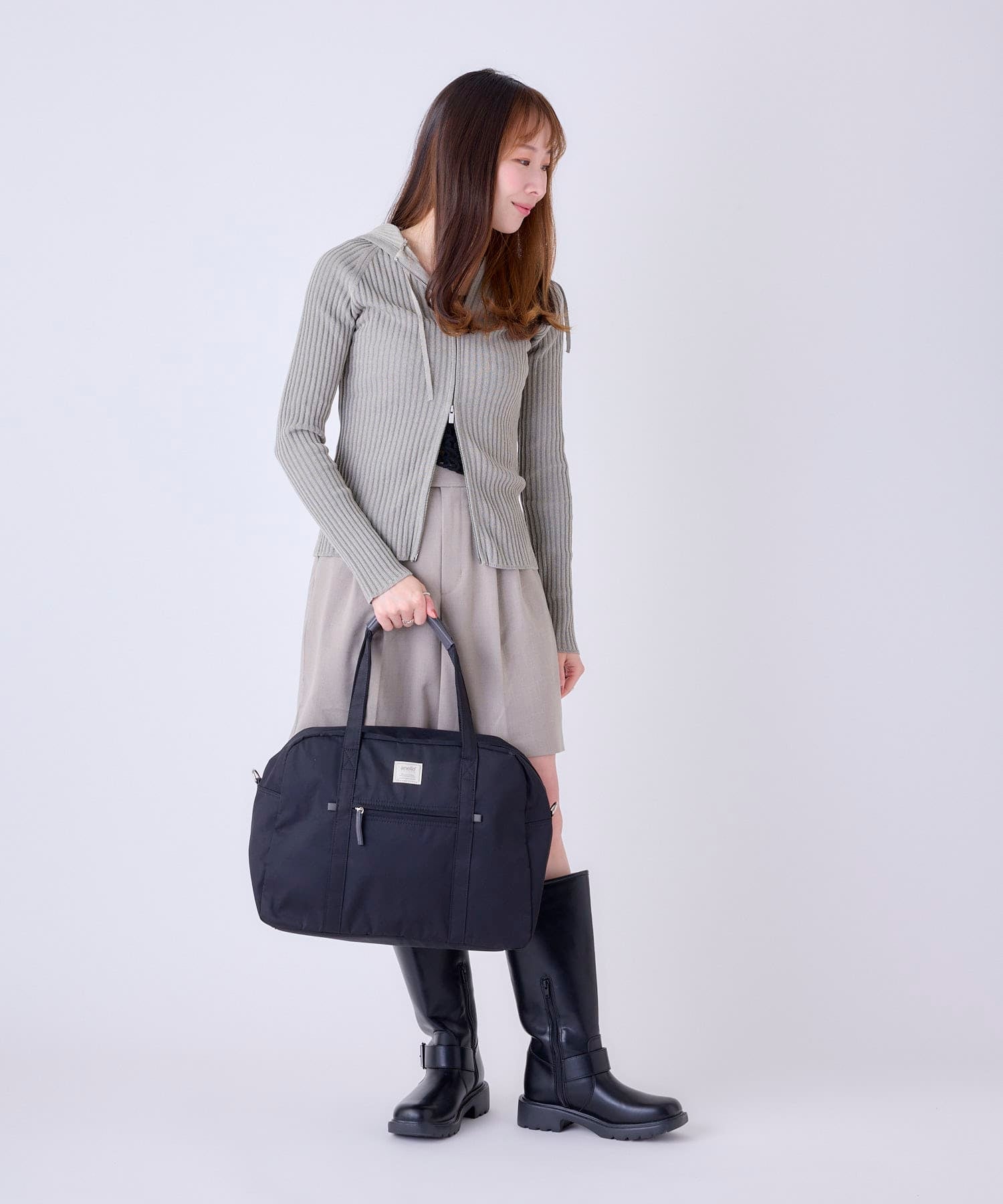 anello GRANDE ボストンバッグ 軽量 多収納 2WAY A4 motte GHM0558