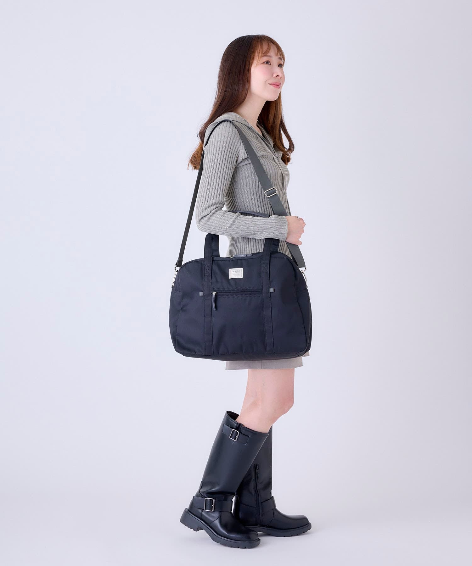 anello GRANDE ボストンバッグ 軽量 多収納 2WAY A4 motte GHM0558