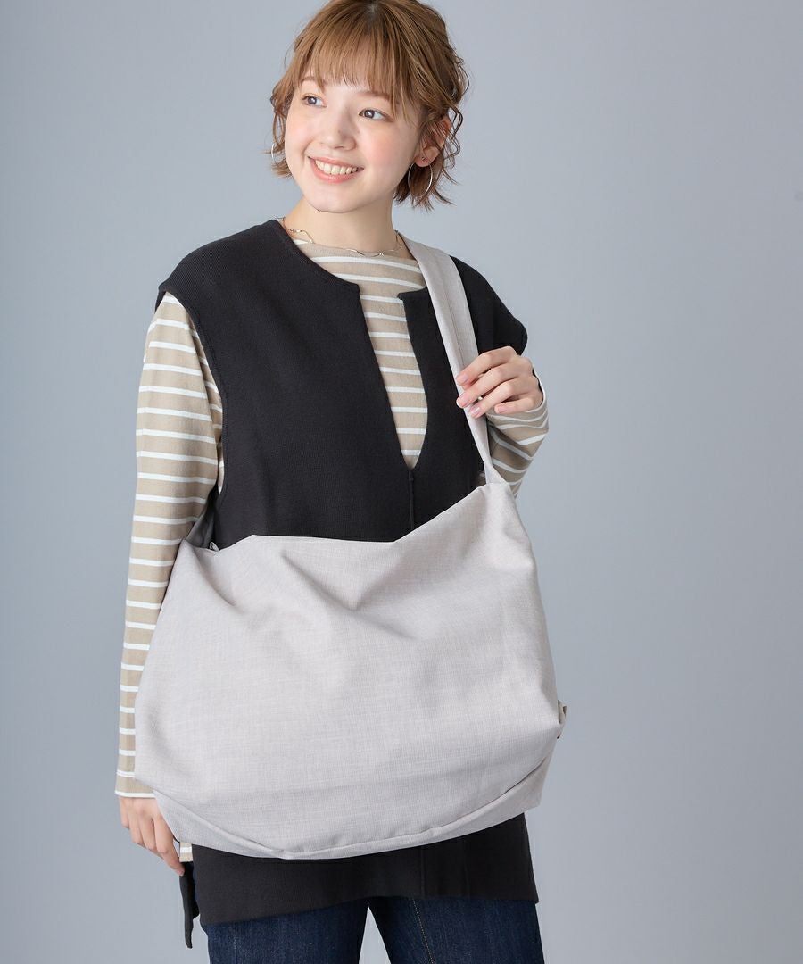 Legato Largo ショルダーバッグ  A4 ハンモックバッグ　リネン調ポリ LG-F3114