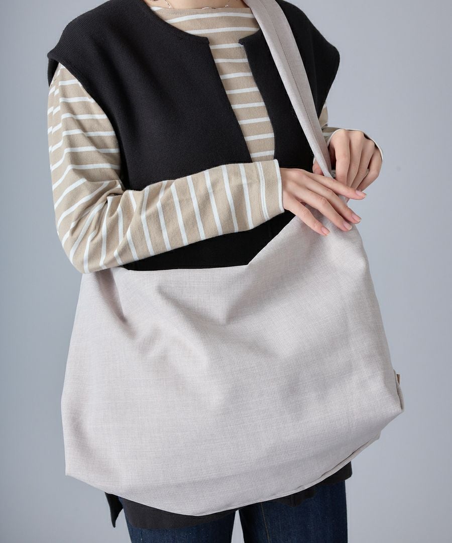 78%OFF】ビッグワンショルダーバッグ/ハンモックバッグリネン調ポリ