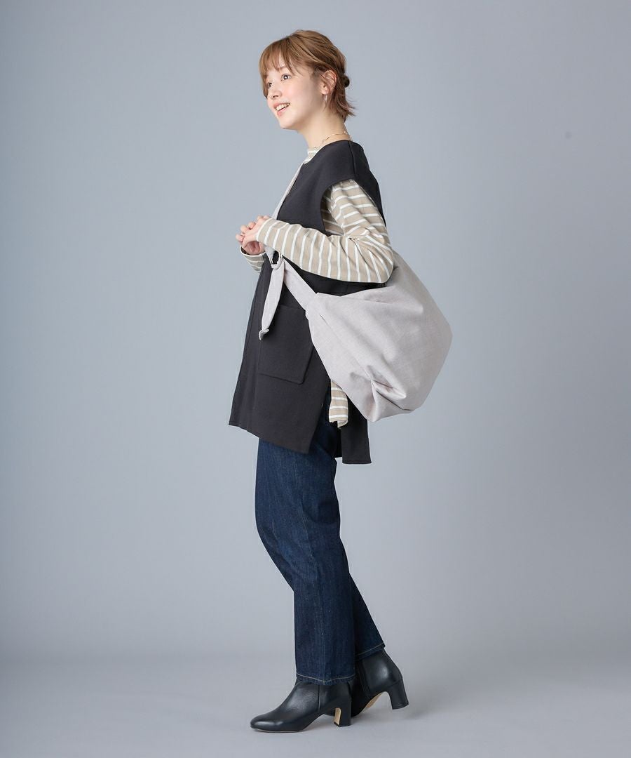 78%OFF】ビッグワンショルダーバッグ/ハンモックバッグリネン調ポリ