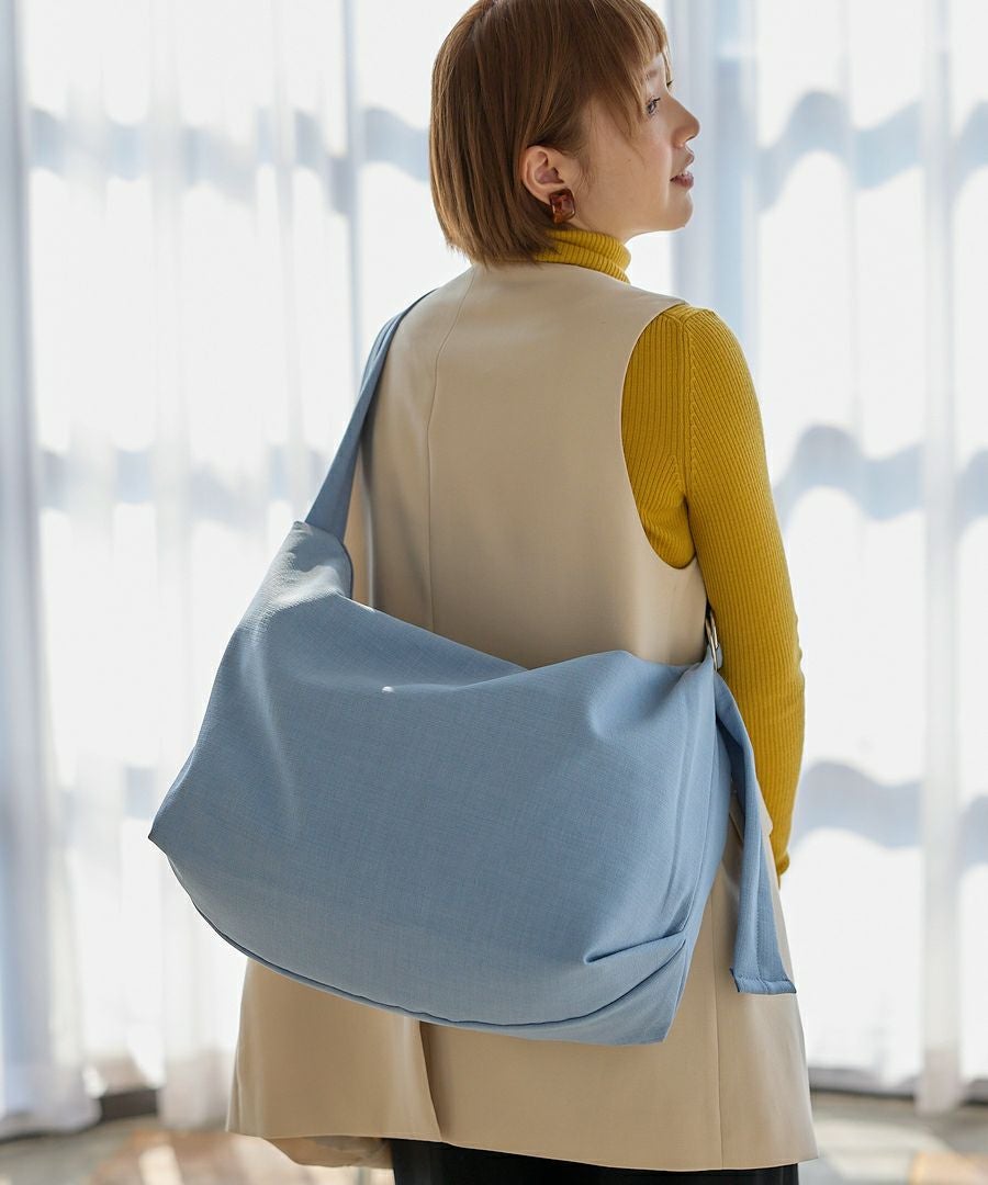 Legato Largo ショルダーバッグ  A4 ハンモックバッグ　リネン調ポリ LG-F3114