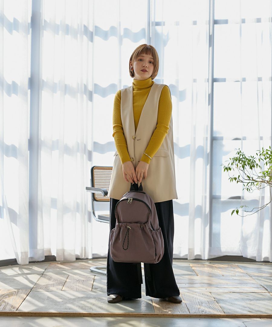 Legato Largo リュック バックパック 撥水 10ﾎﾟｹ 多収納 A4 ドロストバッグ LI-E1624