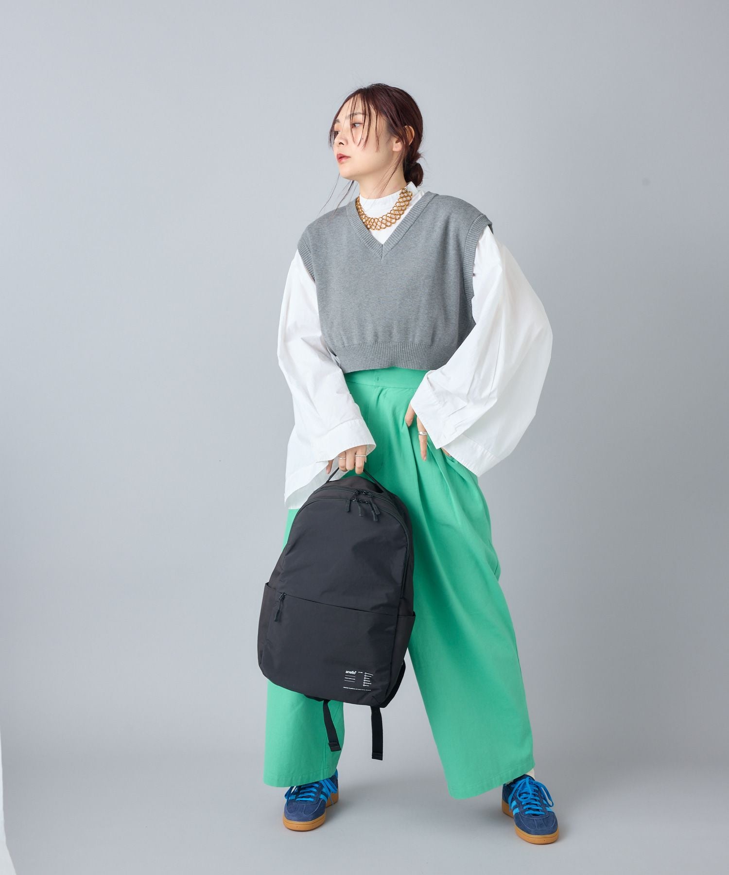 anello リュック バックパック 両面撥水 軽量 PC収納 10ポケット キャリーオン A4 GUIDE ATH3563