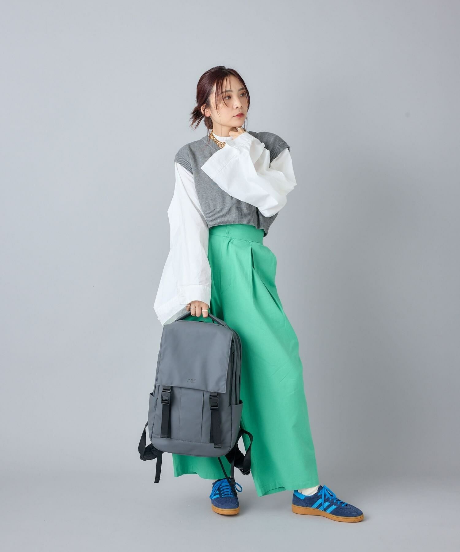 anello リュック バックパック 耐水 10ポケット PC収納 キャリーオン マグネットバックル A4 M.F.GAMMA ATS1281