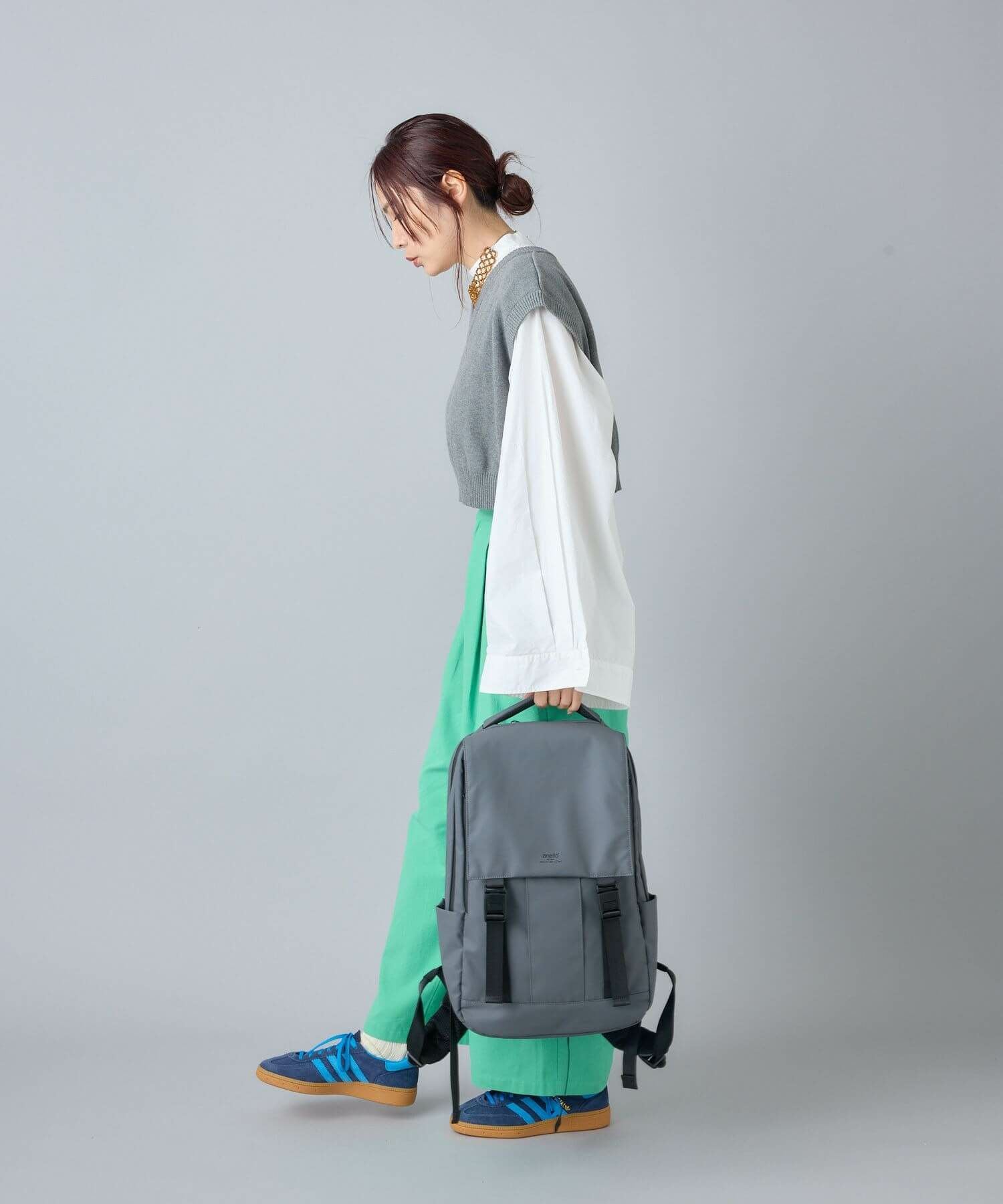 anello リュック バックパック 耐水 10ポケット PC収納 キャリーオン マグネットバックル A4 M.F.GAMMA ATS1281