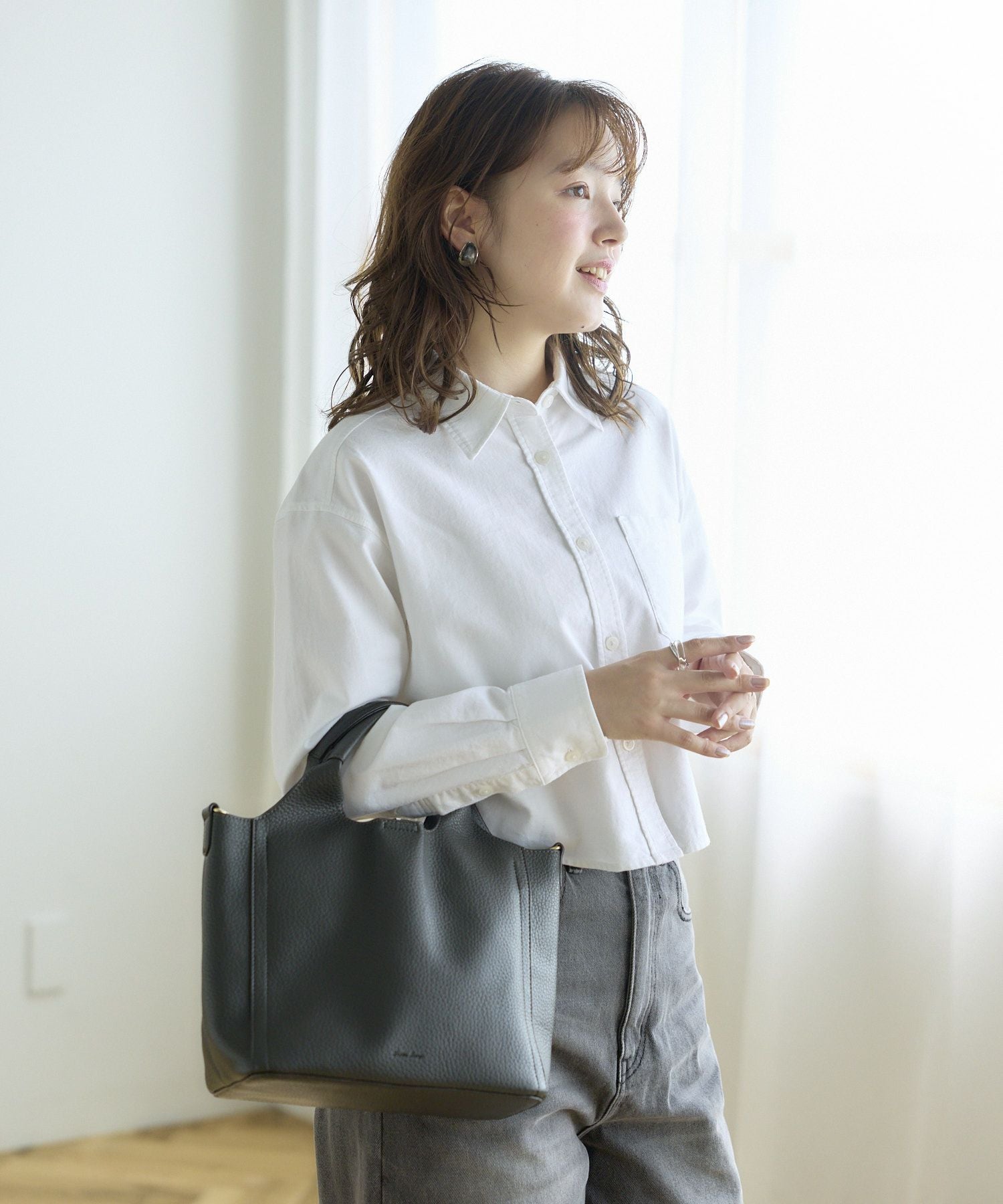 まつくん グレーL Kazematou Cross Bag – マザーハウス 公式サイト