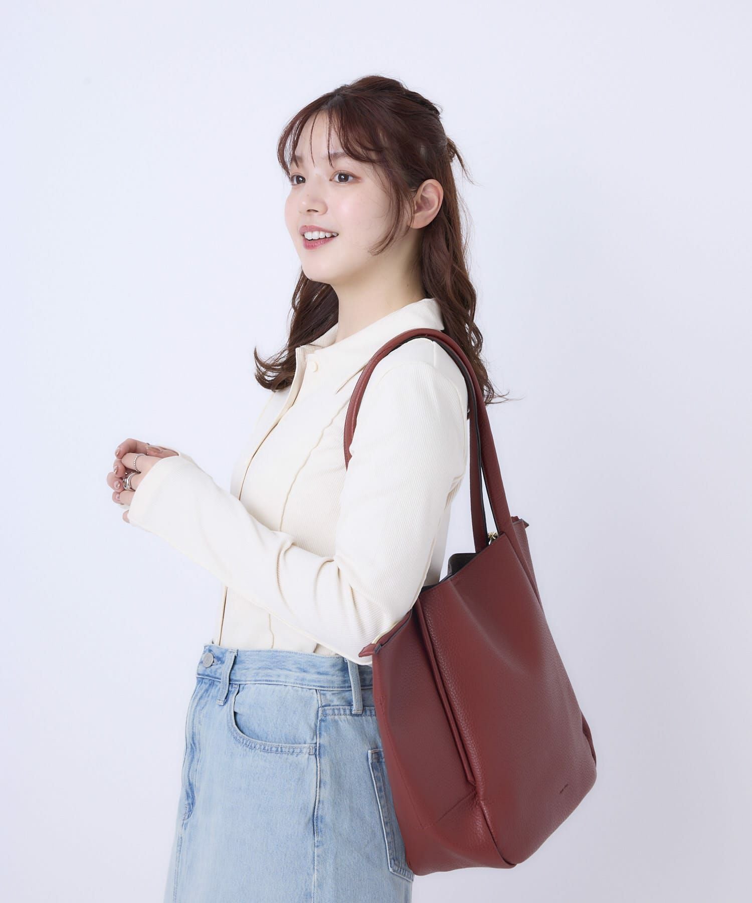 Legato Largo トートバッグ 軽量 自立 マグネット＆ファスナー開閉 A4 レトロシボ LH-D1375