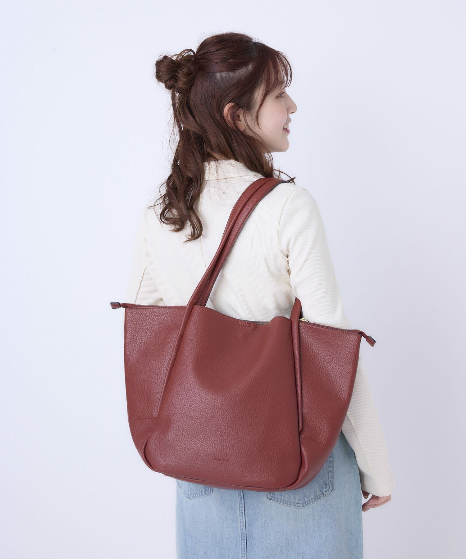 Legato Largo トートバッグ 軽量 自立 マグネット＆ファスナー開閉 A4 レトロシボ LH-D1375