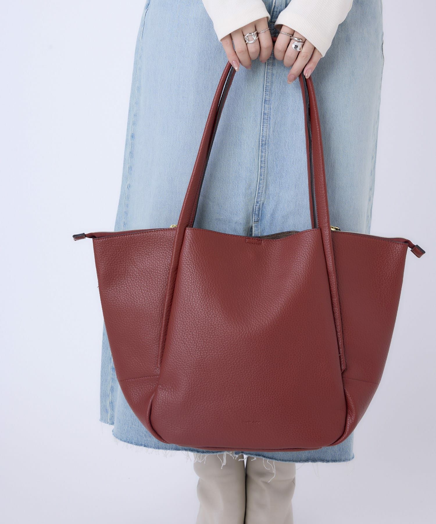 Legato Largo トートバッグ 軽量 自立 マグネット＆ファスナー開閉 A4 レトロシボ LH-D1375