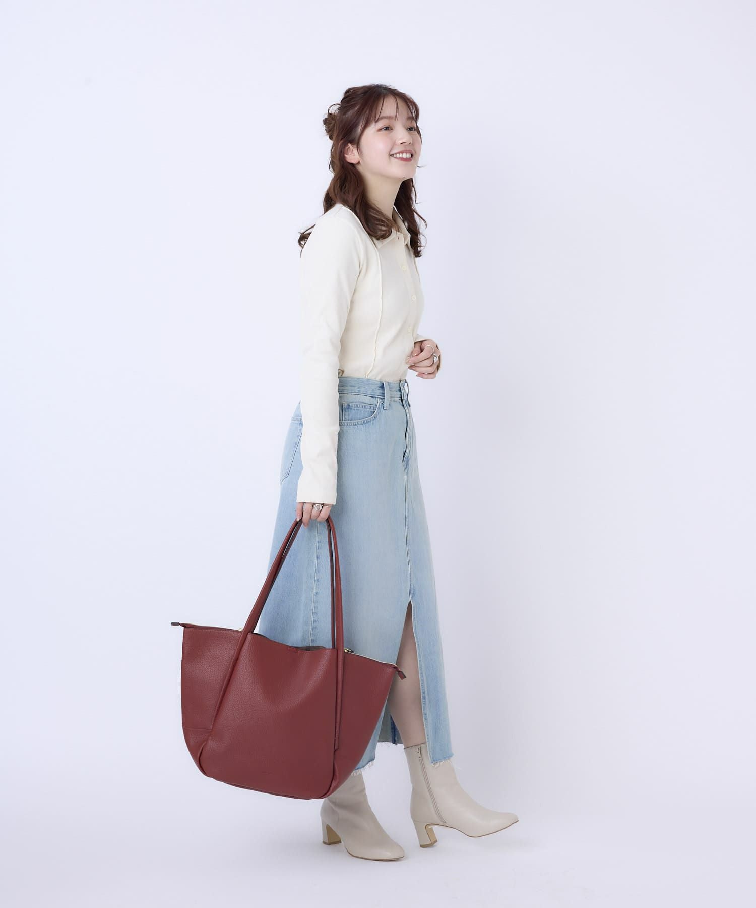 Legato Largo トートバッグ 軽量 自立 マグネット＆ファスナー開閉 A4 レトロシボ LH-D1375