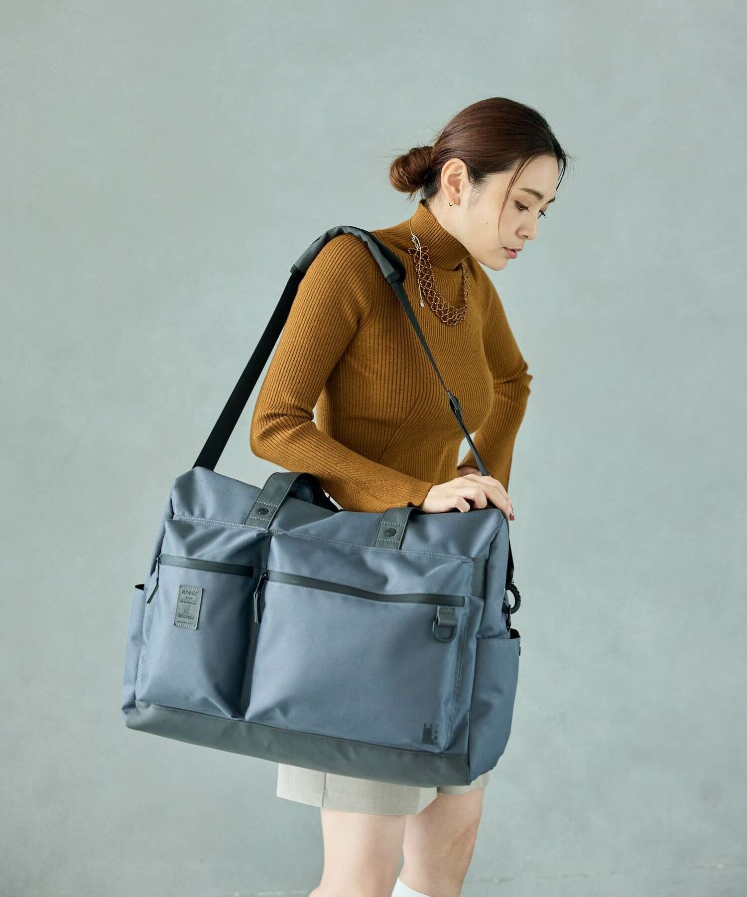 anello ボストンバッグ 撥水 容量35L ショルダーパッド付き A3 EXPAND5 ATN1182