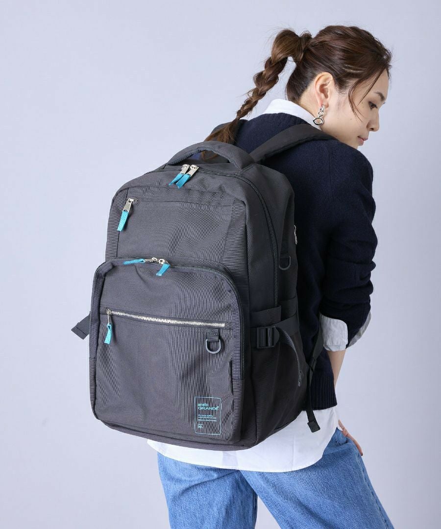 anello GRANDE リュック バックパック 両面撥水 大容量 35L 多機能 10ﾎﾟｹ PC収納 ｷｬﾘｰｵﾝ ﾁｪｽﾄｽﾄﾗｯﾌﾟ Dかん A4 BUDDY GTM0871