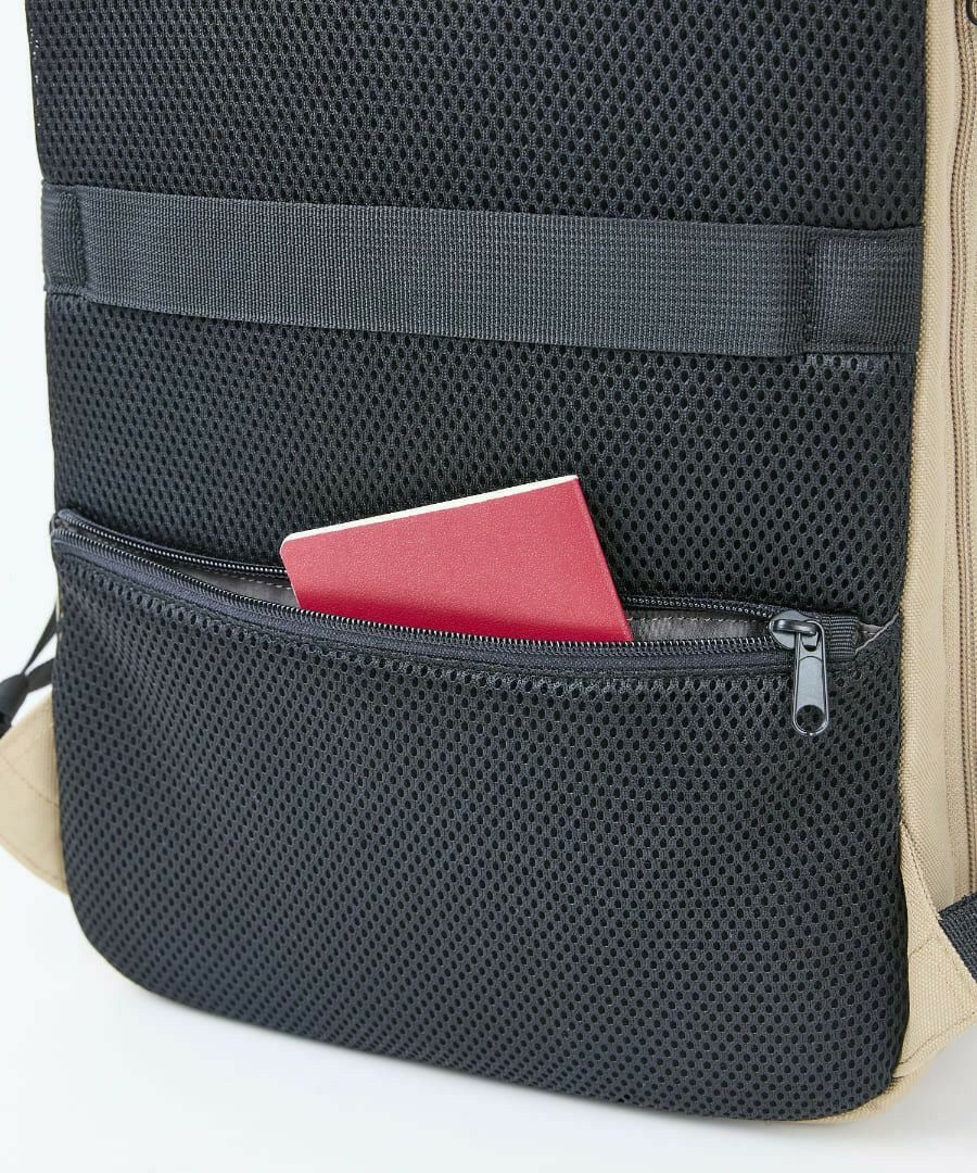 fulcro リュック バックパック 撥水 正面ダブルハンドル 多ポケット メッシュポケット キャリーオン A4 ESSENCE fma-0006