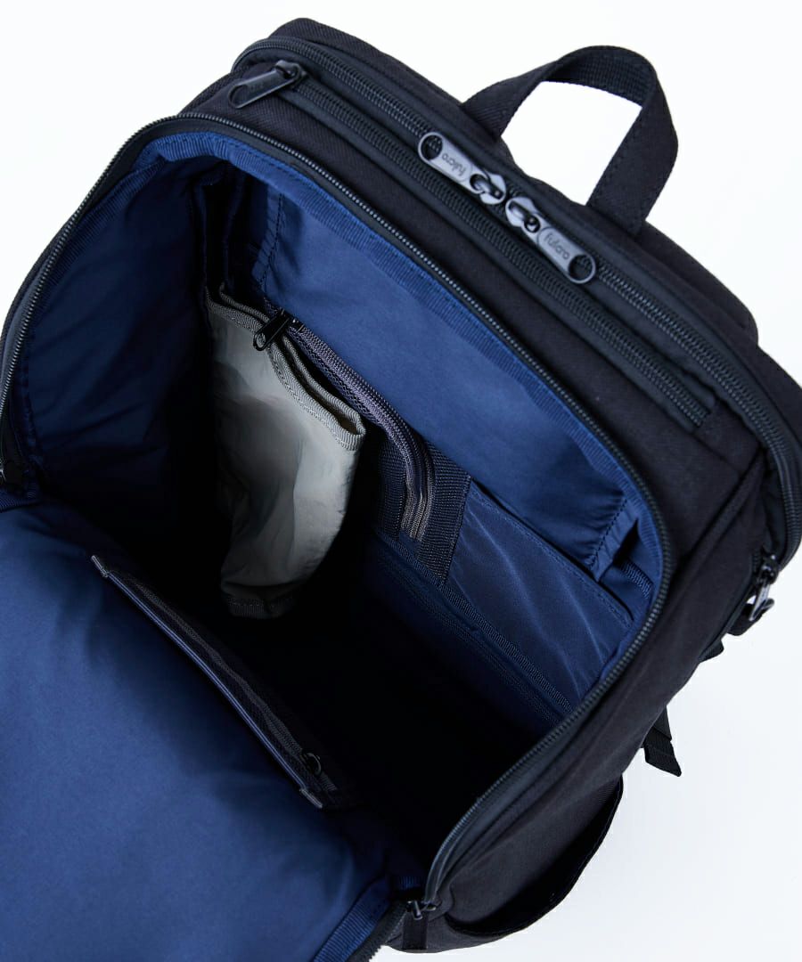 fulcro リュック バックパック 撥水 正面ダブルハンドル 多ポケット メッシュポケット キャリーオン A4 ESSENCE fma-0006