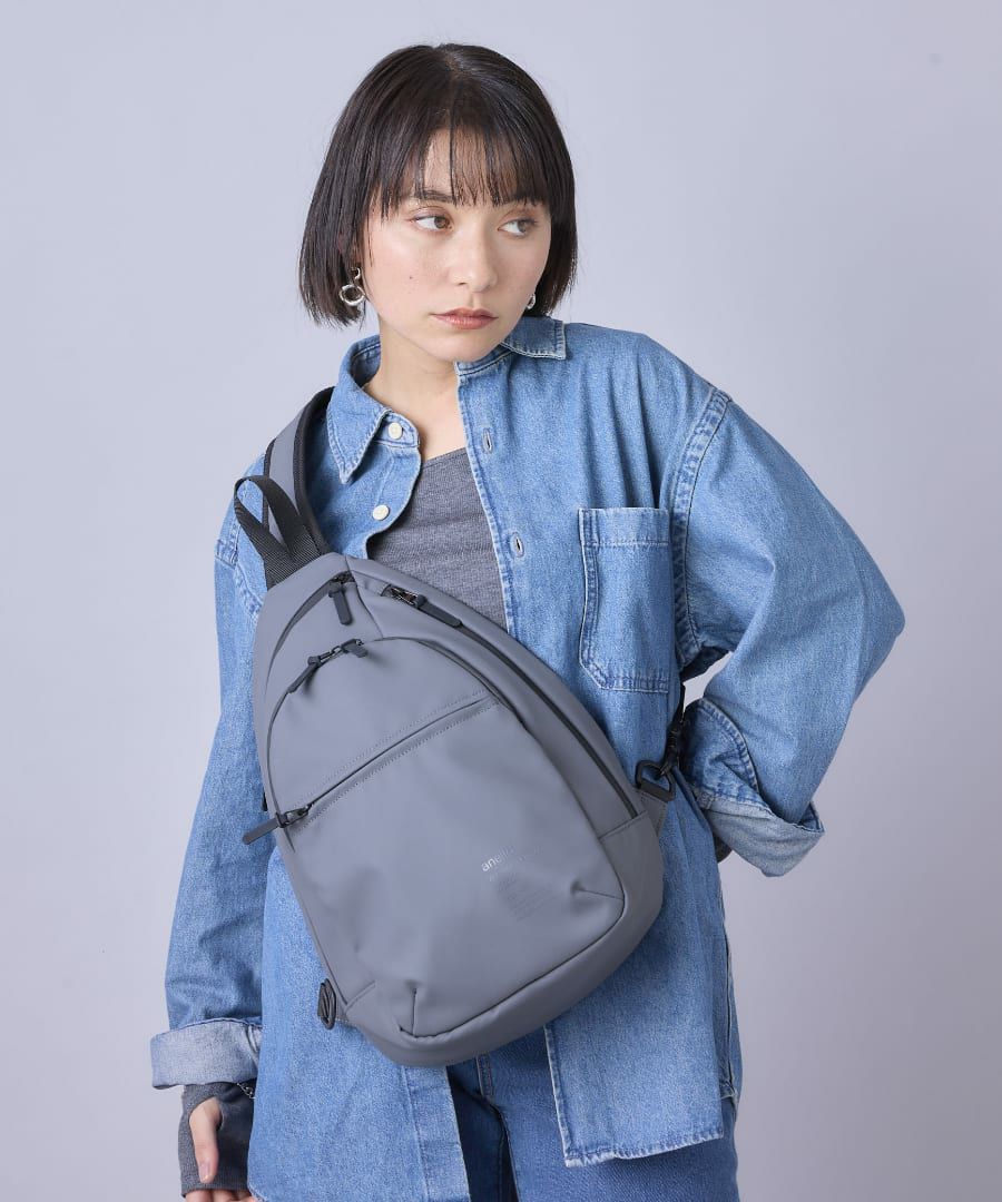 anello ボディバッグ ウエストポーチ 耐水 止水ファスナー キーフック 10ポケット A5 NIMBUS ATS1342